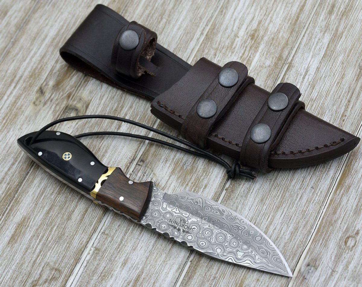 Premium Oathkeeper Deer Skinning Knife - Handcrafted Horn & Rosewood Handle - Ideal for Hunting, Camping & Outdoor Adventures