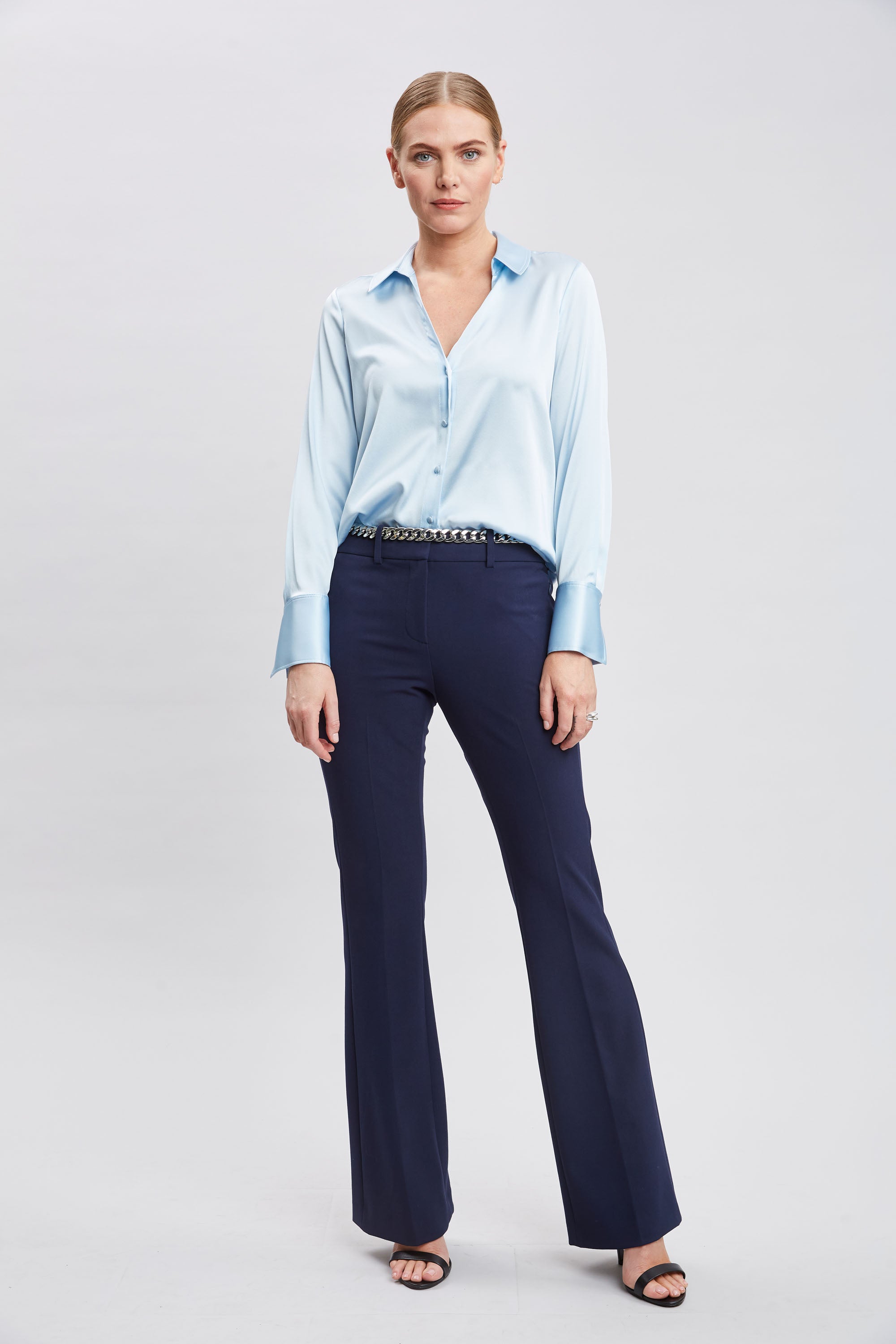 Silk Satin Button Down Shirt for Women - Elegant Long Sleeve Blouse for Office, Party & Formal Wear | Soft & Shiny Business Casual Shirt