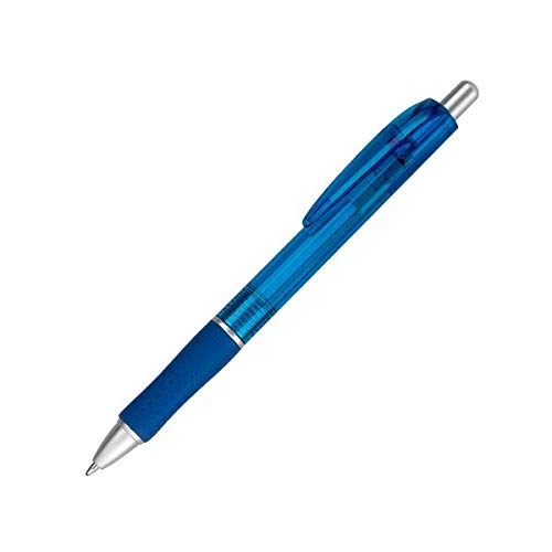 500 Pack Custom Retractable Ballpoint Pens with Black Ink - Bulk Promotional Pens for Business Giveaways, Trade Shows & Office Use - Only $0.38 Each - Personalized Text Printing Available (Blue Barrel Option)