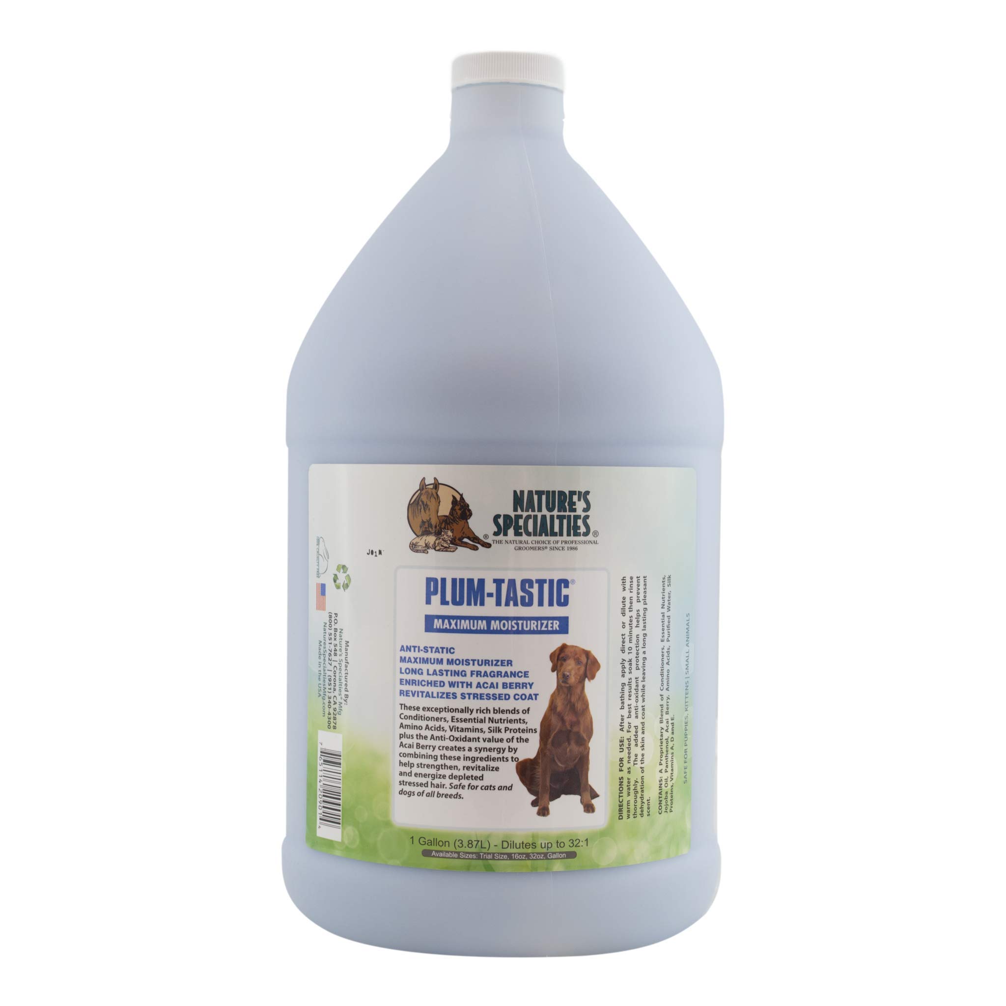 Nature's Specialties Plum-Tastic Maximum Moisturizer Conditioner for Dogs & Cats | Non-Toxic, Biodegradable Pet Grooming Product | Perfect for Dry Skin & Coat Care at Home