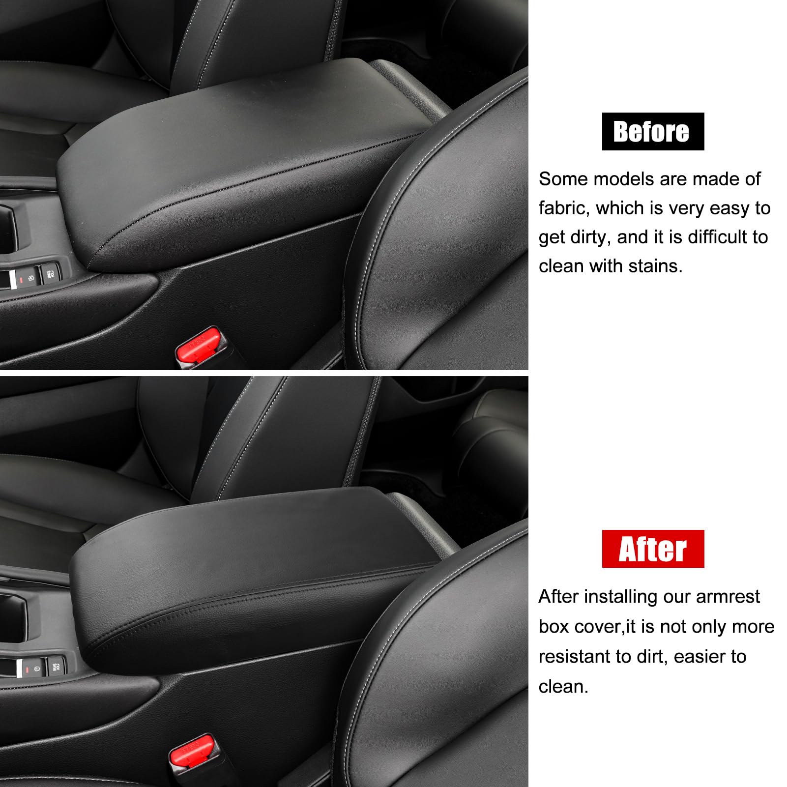 Honda Accord 2023 2024 2025 Center Console Cover - Black Stitched Armrest Protector & Storage Box Lid Accessories | Compatible with CKE | Perfect for Car Interior Protection & Organization