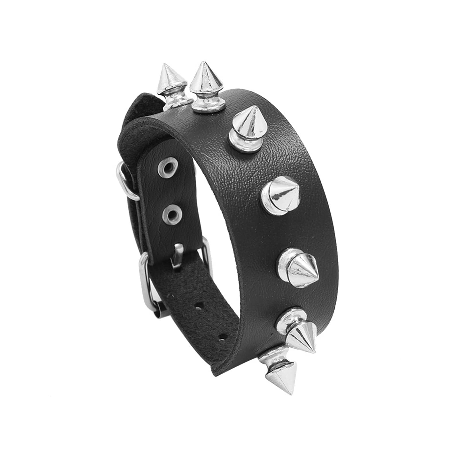 Stylish Hip Hop Jewelry Biker Wristband - Leather Cuff Bracelet with Spike Studs for Men & Women | Perfect for Concerts, Motorcycle Rides & Streetwear Fashion