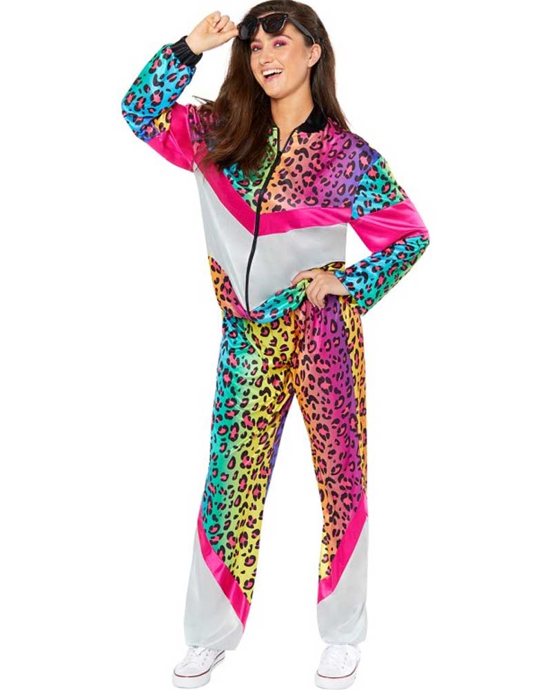 80s Neon Animal Shell Suit Adult Costume - Retro 80s Party Outfit, Halloween Costume, Cosplay & Themed Dress Up for Men & Women
