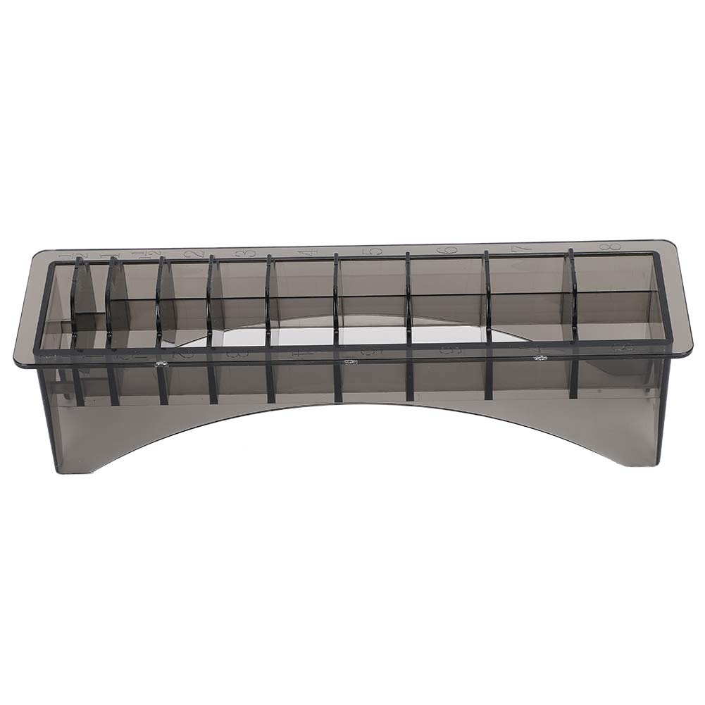 10-Grid Plastic Guide Comb Storage Box for Electric Hair Clippers - Rectangular Organizer Case for Barber Tools | Perfect for Salon, Home Haircut & Professional Grooming Kits