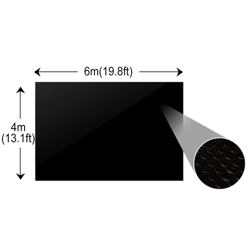 Solar Pool Cover - 19.8 x 13.1 ft Rectangle Floating Blanket for In-Ground & Above-Ground Pools | Heat Retaining PE Film with Air Chambers | Black Pool Protector | Perfect for Summer Swimming, Winter Protection & Energy Savings