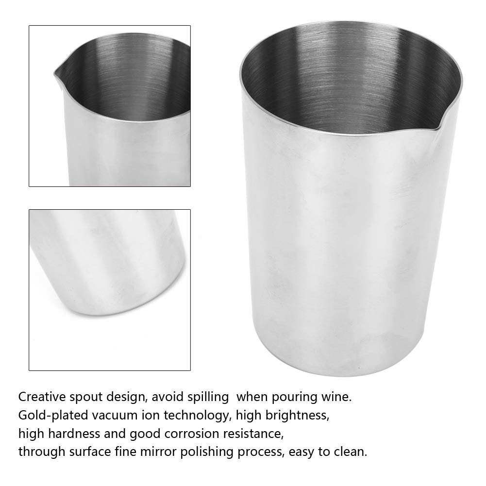 Premium Stainless Steel Cocktail Mixing Cup 500ml - Bartender Tools for Wine & Drink Stirring - Ideal for Home Bars, Parties & Professional Use (Silver)