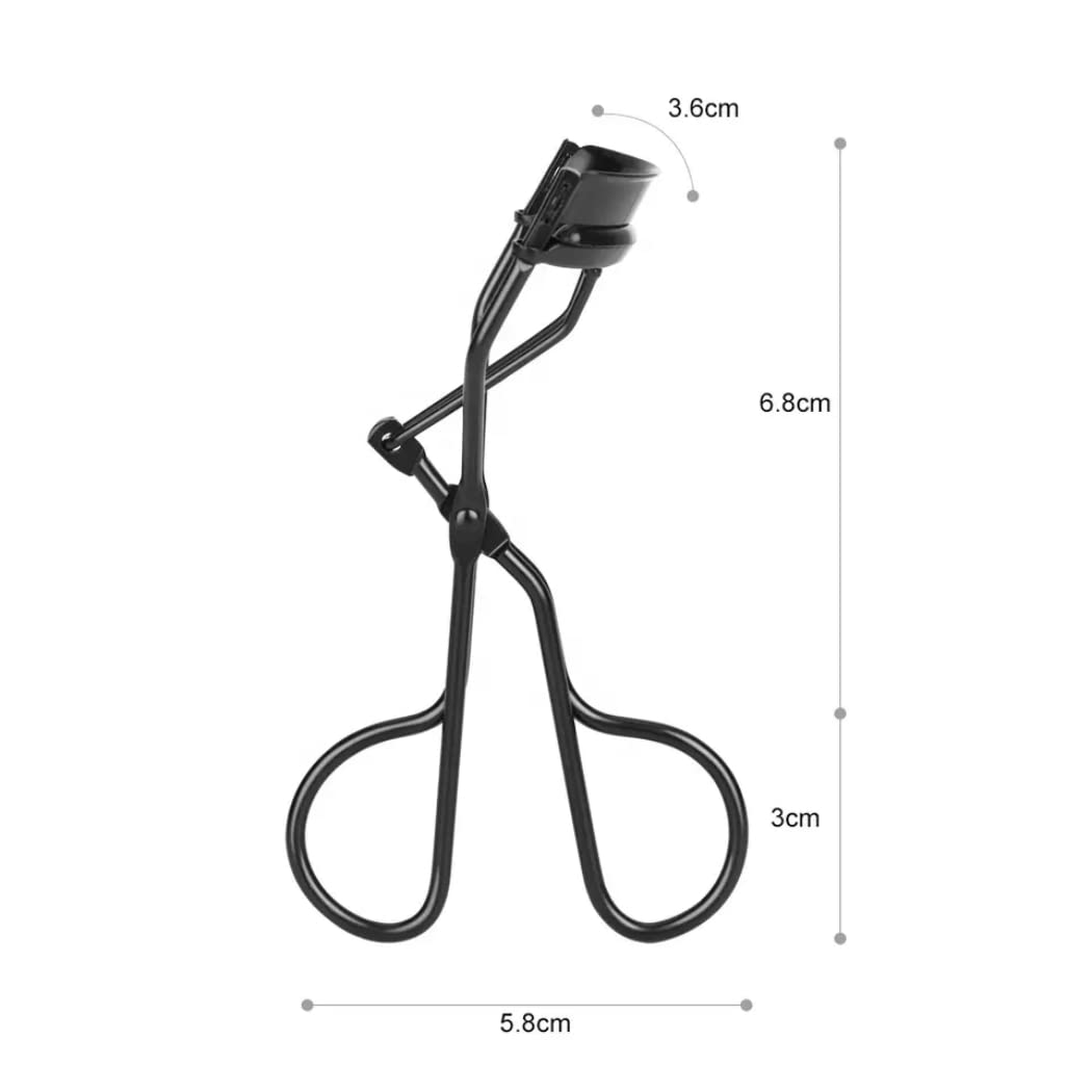 Premium Matte Black Eyelash Curler - No Pinching or Pulling Design for Beautifully Curved Lashes & Longer Lash Line | Perfect for Daily Makeup, Bridal Looks & Professional Salon Use | by POUNDXPENCE Co®