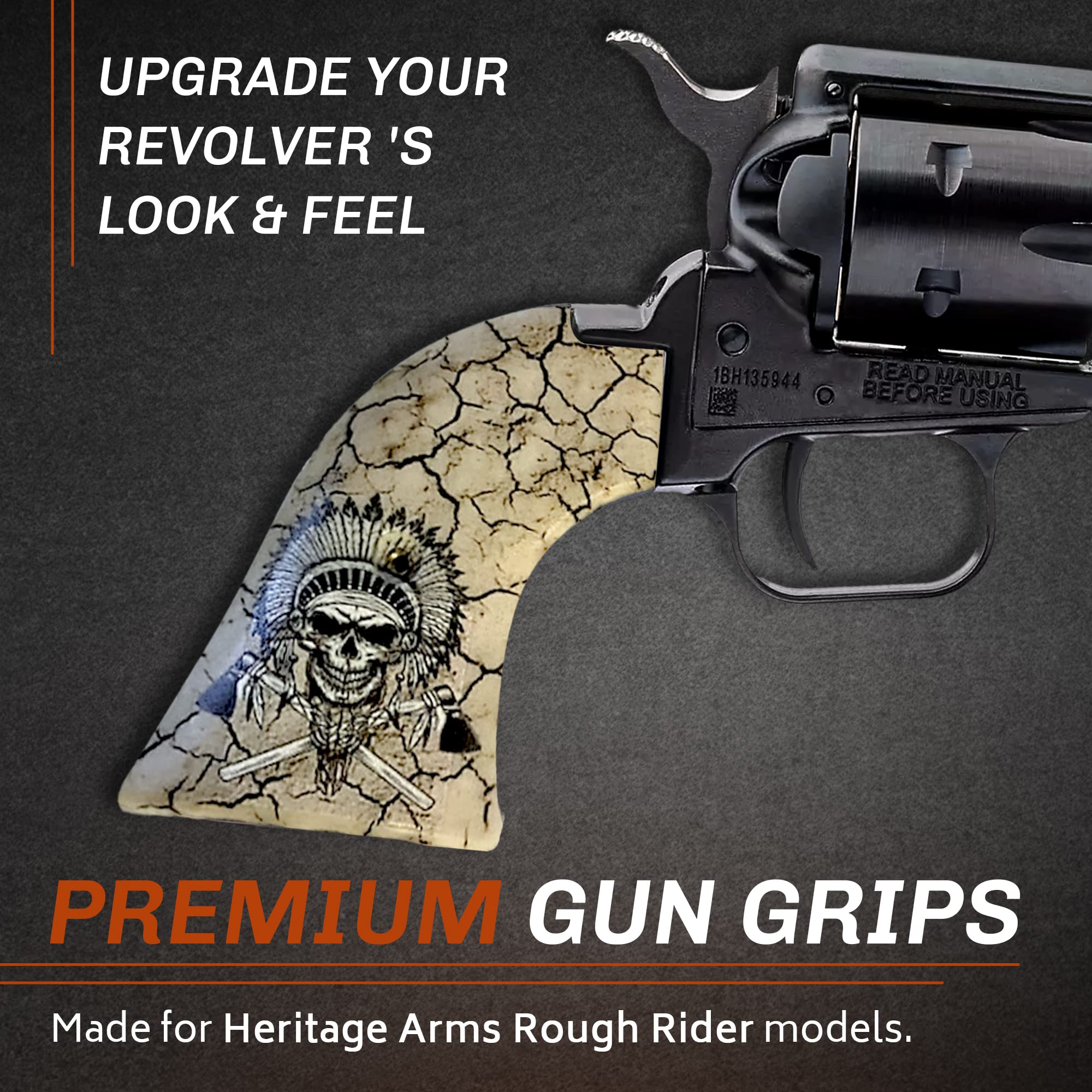Premium Gun Grips Replacement for Heritage Rough Rider .22 Model - Wild Bill's Dead Man's Hand Style - Perfect for Shooting Range & Cowboy Action Shooting