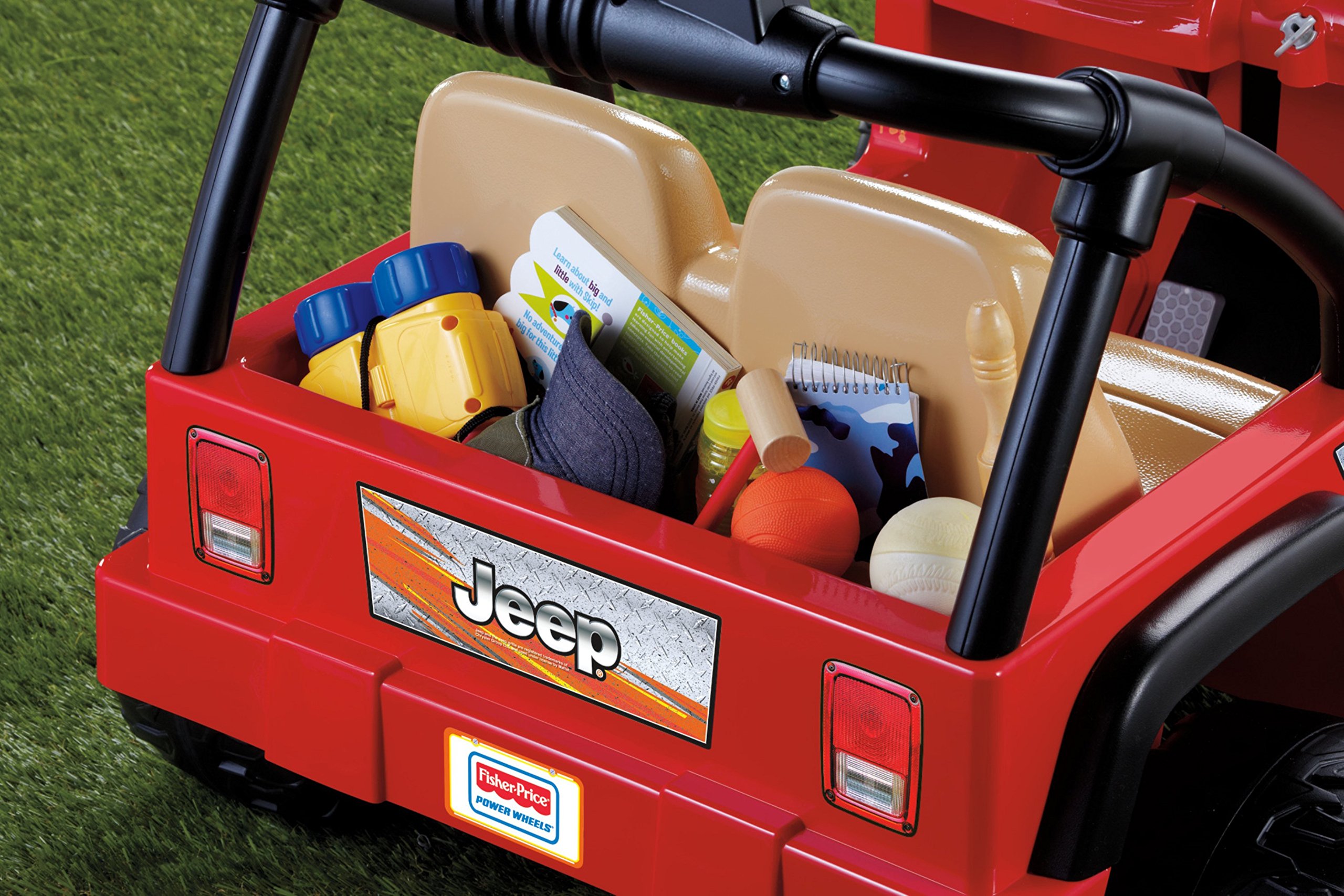 Power Wheels Jeep Wrangler Ride-On Toy Car for Kids Ages 3-7 Years - 12V Battery Powered, 2-Seater with Parent Remote Control & Storage - Outdoor Play Vehicle for Boys & Girls (Red) - Perfect for Backyard, Park & Driveway Adventures