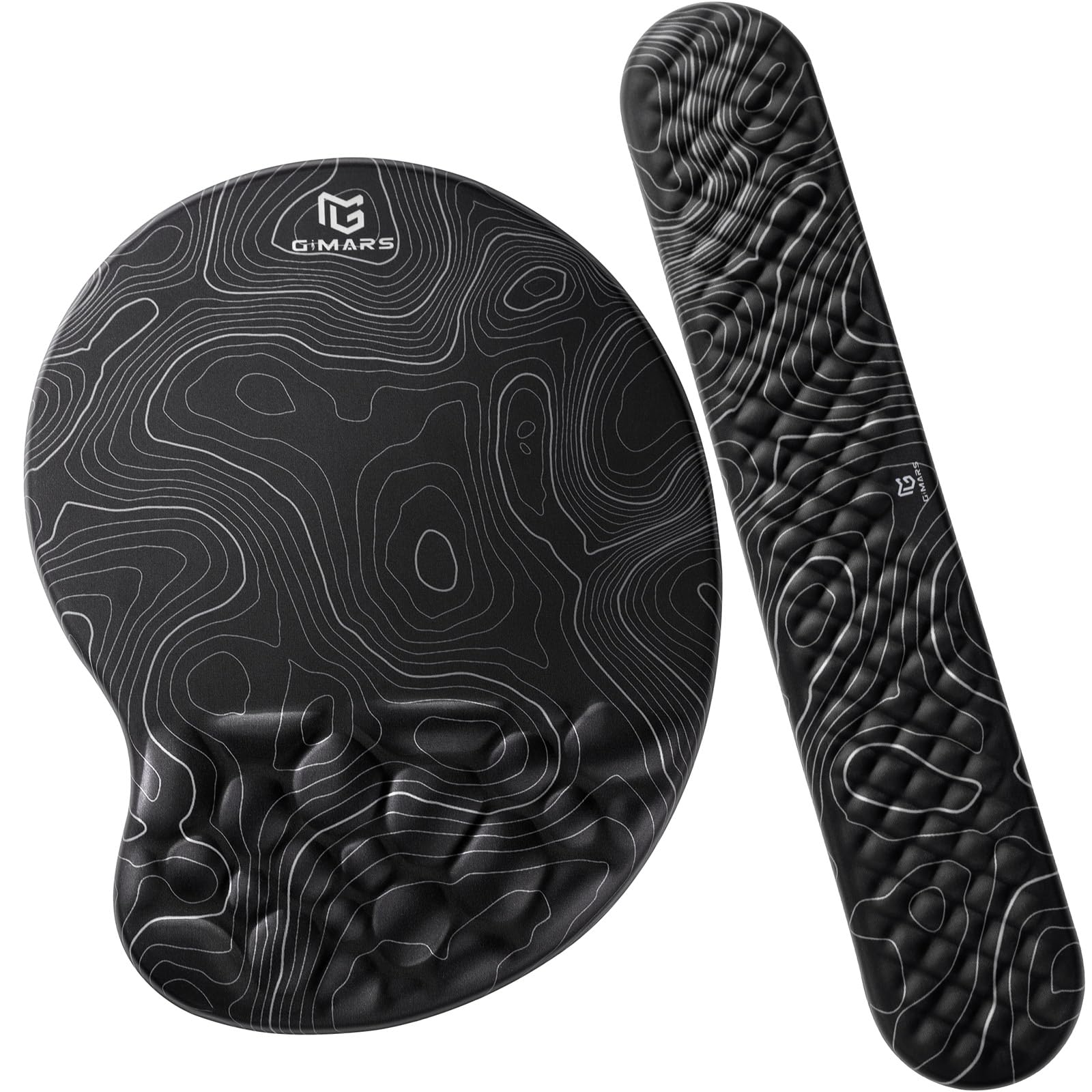 Gimars Ergonomic Keyboard Wrist Rest & Mouse Pad Set - Gel Wrist Support with Massage Points, Non-Slip PU Base for Gaming & Office Use - Perfect for Long Computer Sessions, Typing, and PC Gaming
