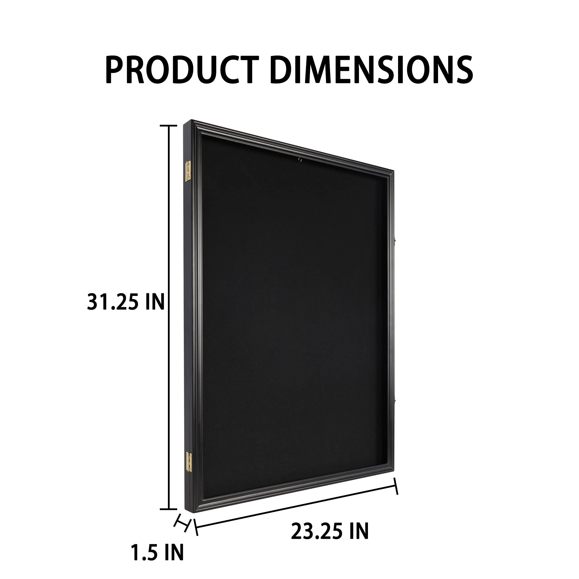 Lockable Jersey Display Frame - Large Sports Jersey Shadow Box with 98% UV Protection Acrylic & Hanger for Baseball, Basketball, Football, Soccer, Hockey Jerseys - Perfect for Home Decor, Man Cave, Sports Memorabilia Display & Gift Giving (Black Finish)