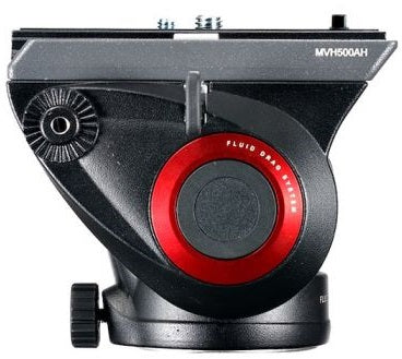 Manfrotto MVH500AH Fluid Video Head with Flat Base - Professional Tripod Head for Smooth Panning & Tilting - Perfect for DSLR, Mirrorless Cameras, and Video Production