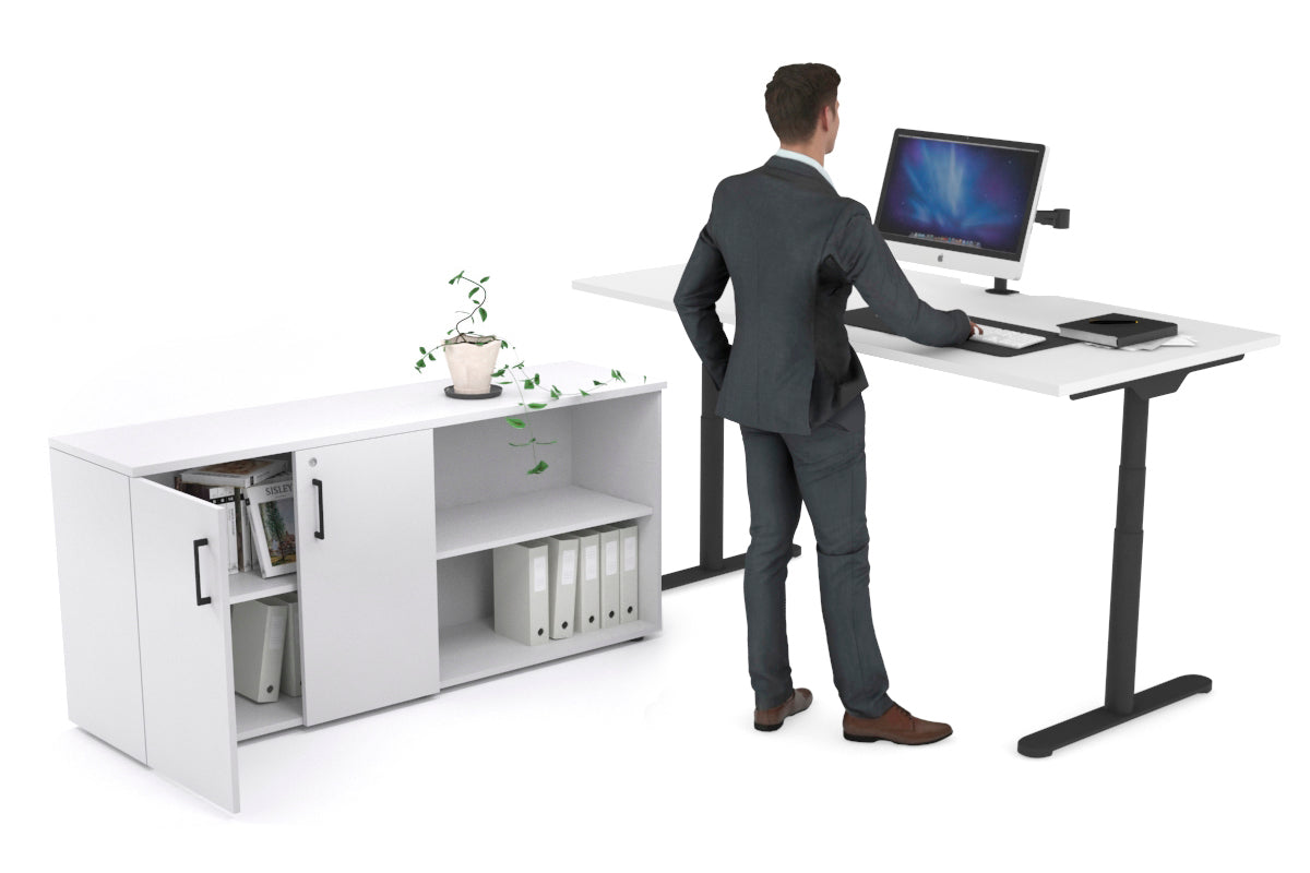 Flexi Premium Height Adjustable Standing Desk - 1800L x 800W Electric Sit Stand Workstation with Cable Management for Home Office & Executive Settings | Ergonomic Workspace Solution for Productivity & Comfort