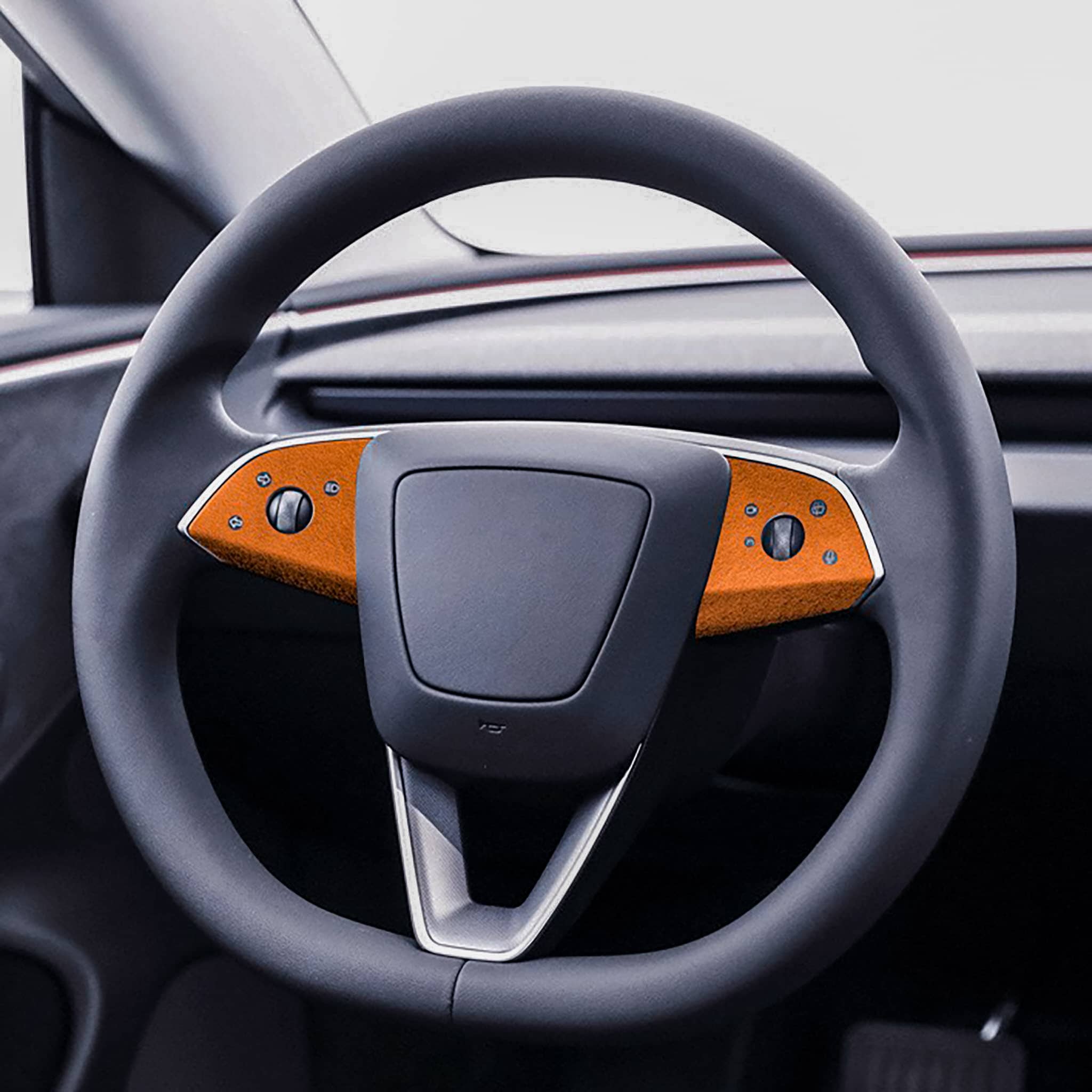 Premium Tesla Alcantara Steering Wheel Cover for 2024+ Model 3 Highland - Luxury Car Interior Upgrade, Enhanced Grip & Comfort - Perfect for Daily Commute & Road Trips