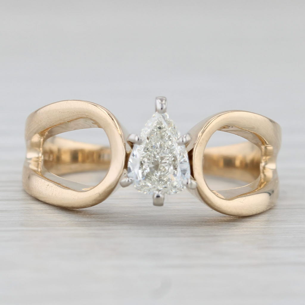 0.47ct Pear Cut Diamond Solitaire Engagement Ring - 14K Yellow Gold, Size 7 - Perfect for Proposals, Anniversaries & Special Occasions