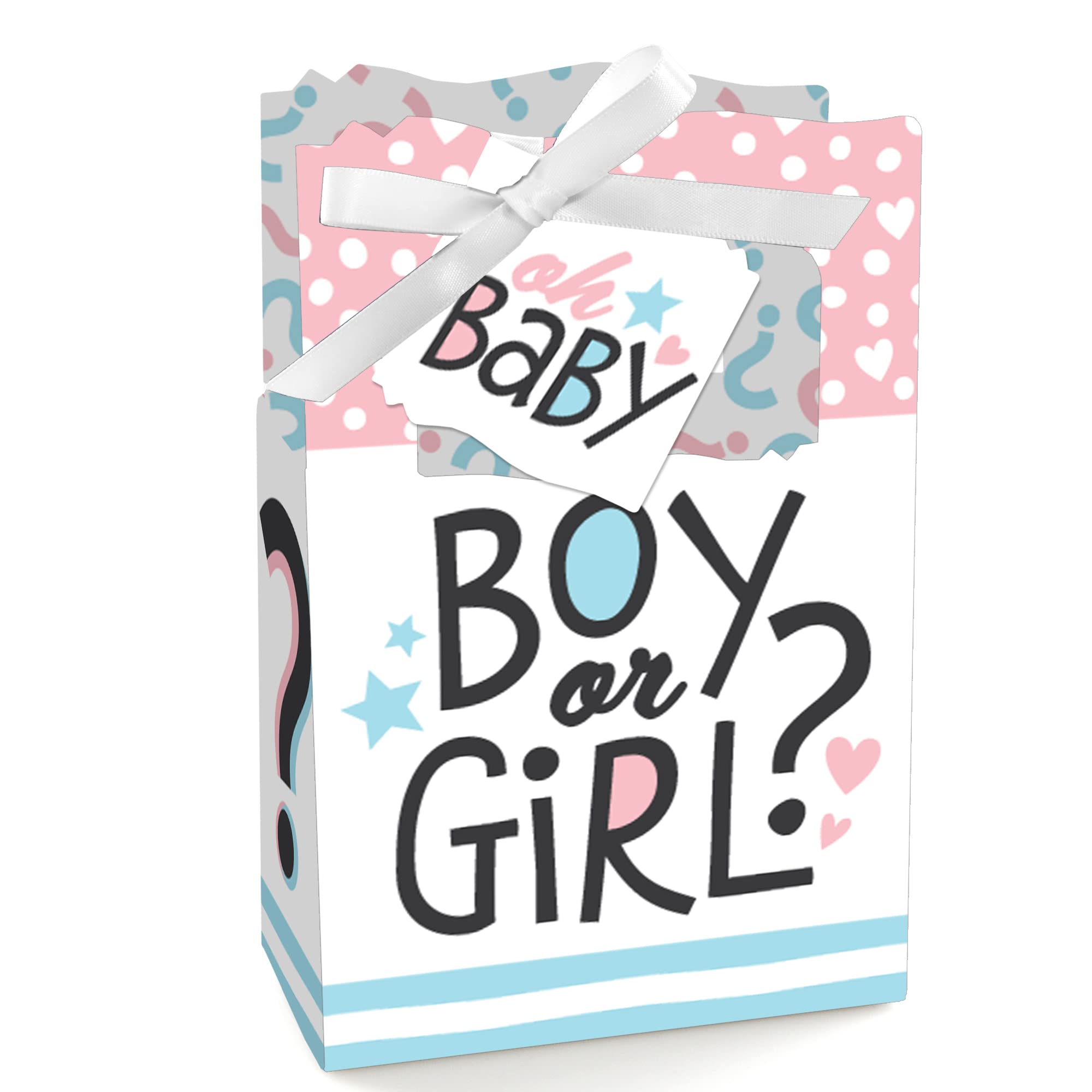 Big Dot of Happiness Baby Gender Reveal Party Supplies - Team Boy or Girl Favor Boxes (Set of 12) - Perfect for Baby Showers, Gender Reveal Parties & Celebrations