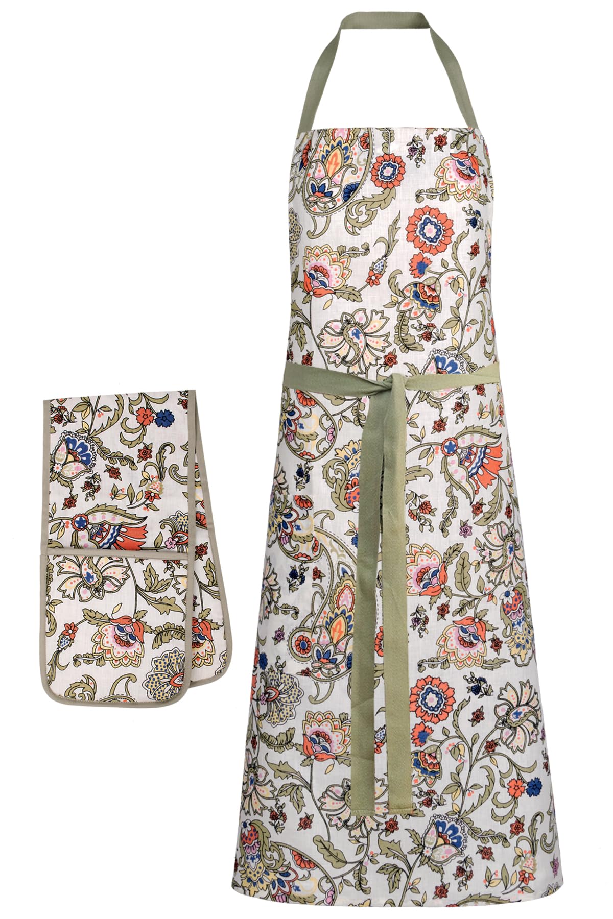 Premium 4-Piece Kitchen Apron Set - Oven Mitts & Gloves for Cooking & Baking