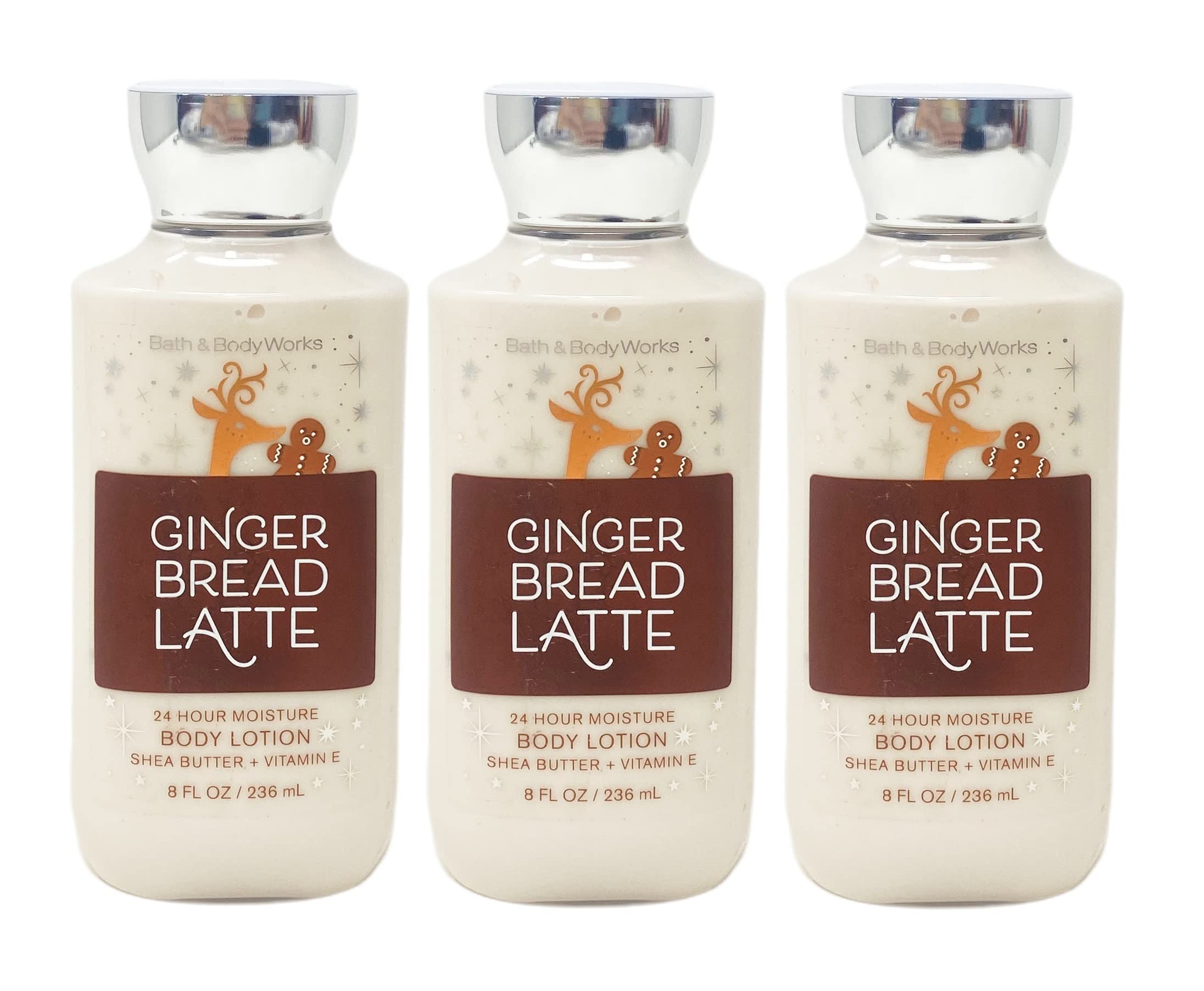 Gingerbread Latte Shea Butter & Vitamin E Body Lotion Trio Gift Set - 3 Full Size Moisturizing Lotions for Dry Skin - Perfect for Christmas Gifts & Winter Skincare Routine