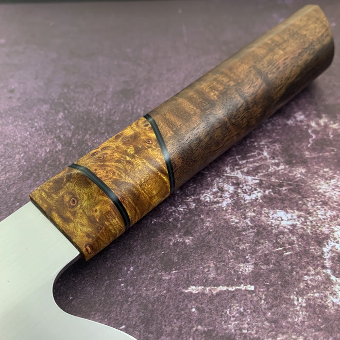 Premium 215mm AEB-L Stainless Steel K-Tip Gyuto Chef Knife by Joe Edson - Handcrafted Japanese Kitchen Knife for Professional Chefs & Home Cooking, Perfect for Slicing, Dicing & Precision Cutting