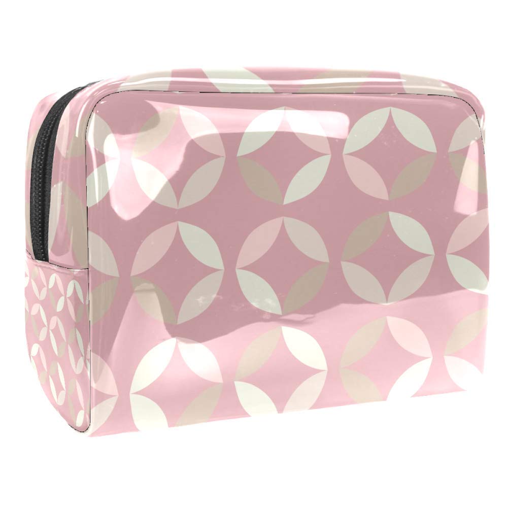 Portable Waterproof Makeup Bag with Zipper - Travel Toiletry Organizer for Women | Cosmetic Storage Pouch with Round Leaves Design | Perfect for Travel, Gym & Daily Essentials Organization