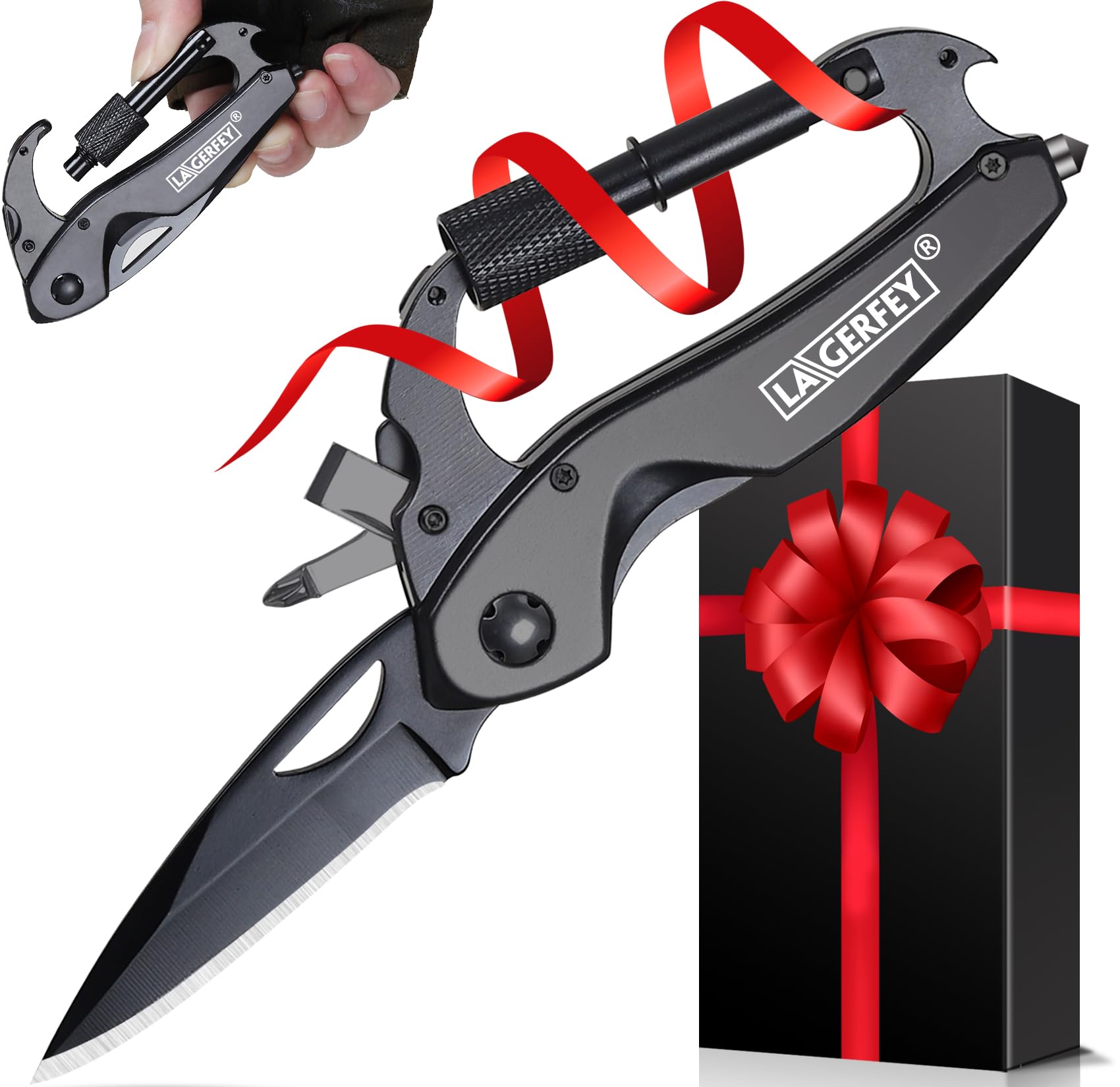Self Defense Keychain Multitool for Men - Perfect Gift for Dad, Husband, Boyfriend | Birthday, Christmas & Stocking Stuffer Ideas | Essential Camping & Hiking Gadget for Outdoor Adventures
