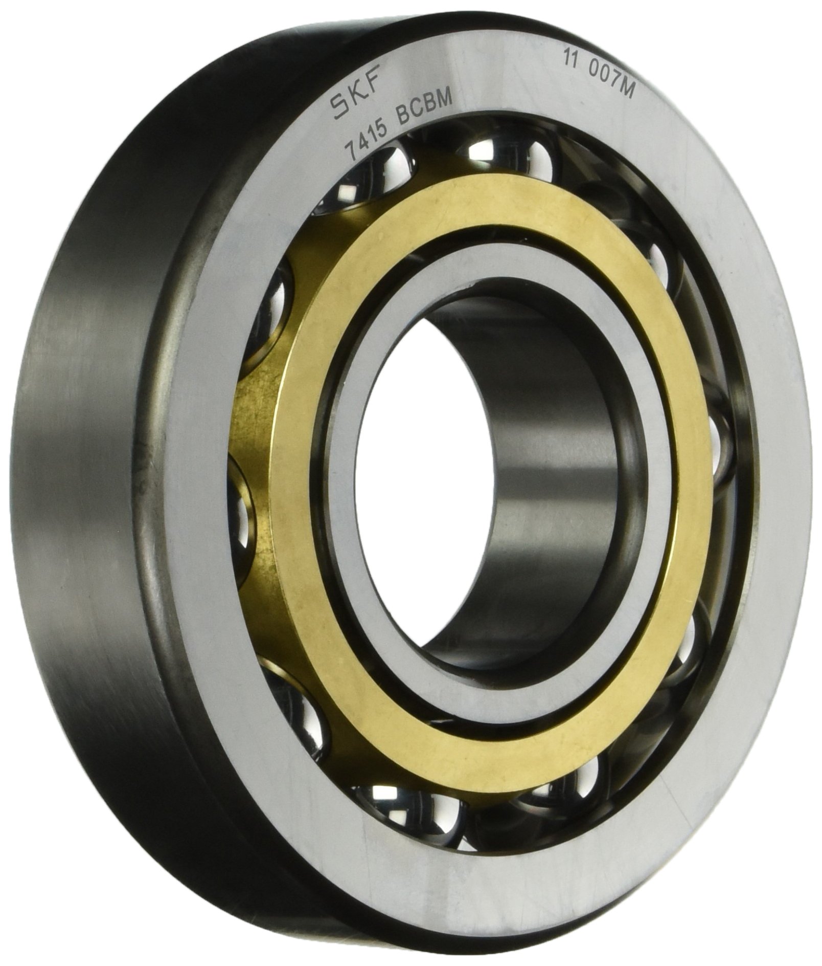 SKF 7407 BCBM Heavy Duty Angular Contact Ball Bearing - ABEC 1 Precision, 35mm Bore, 100mm OD, 25mm Width - Universal Mounting with 40° Contact Angle & Brass Cage - 462800 lbf Dynamic Load Capacity - Ideal for Industrial Machinery, Pumps, and High-Speed Applications