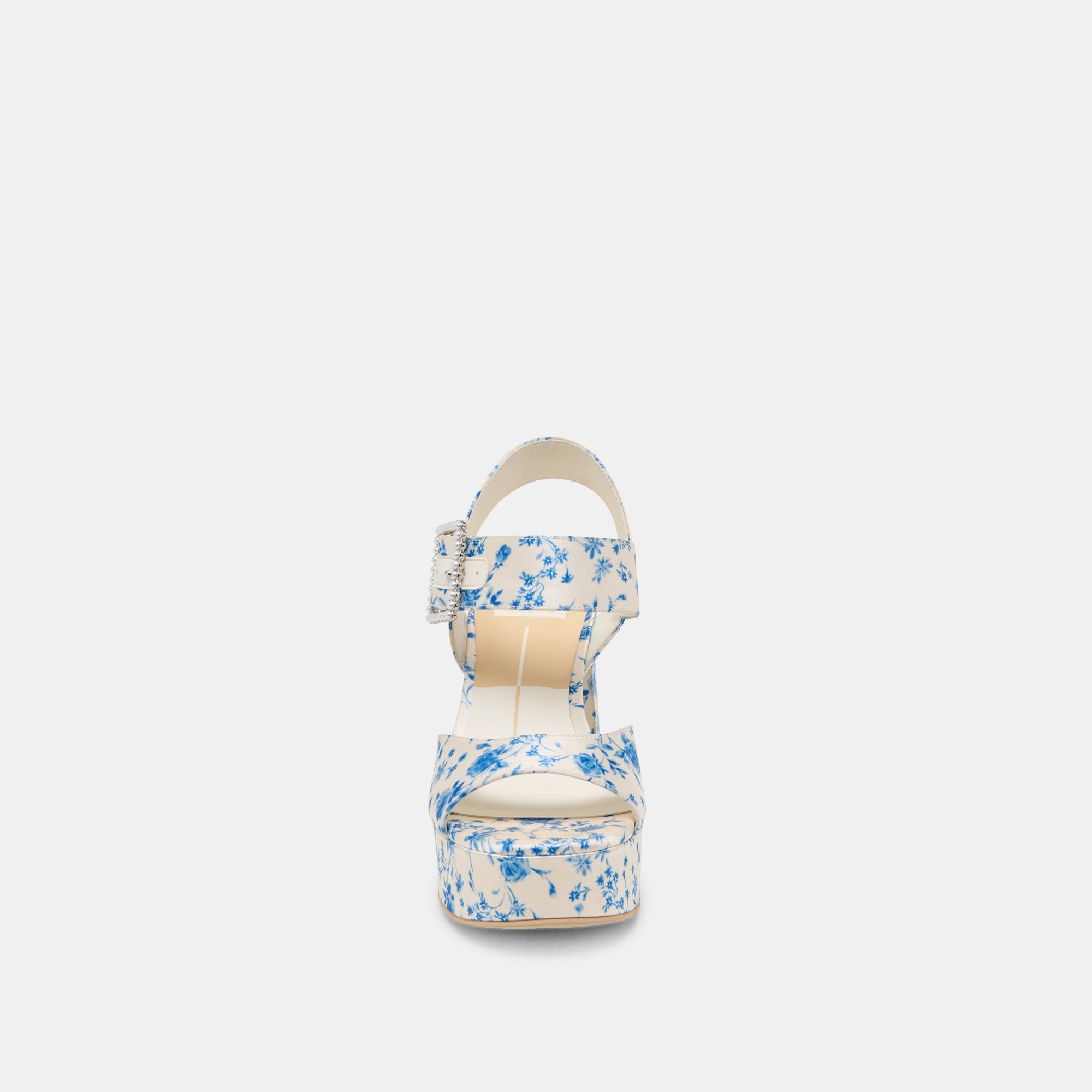 BOBBY PEARL HEELS - Blue Floral Satin Women's Dress Shoes for Weddings, Parties & Special Occasions