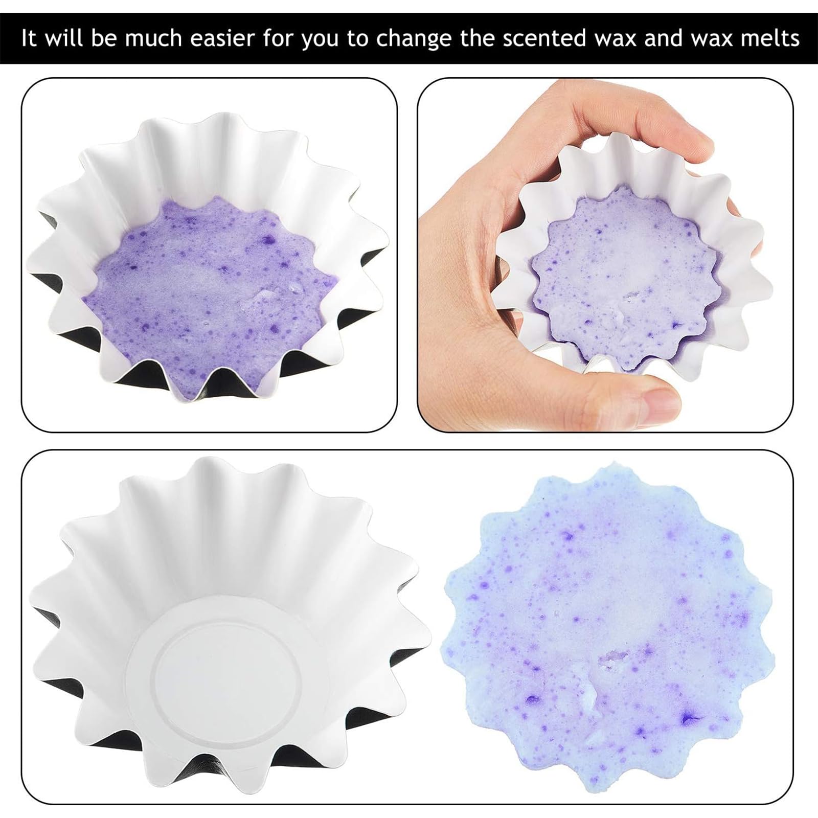 Boao Reusable Wax Warmer Liners - 150pcs Leakproof Wax Melt Containers for Electric Scented Candle Warmers & Burners | Black Paper Holders for Aromatherapy, Home Fragrance & Relaxation