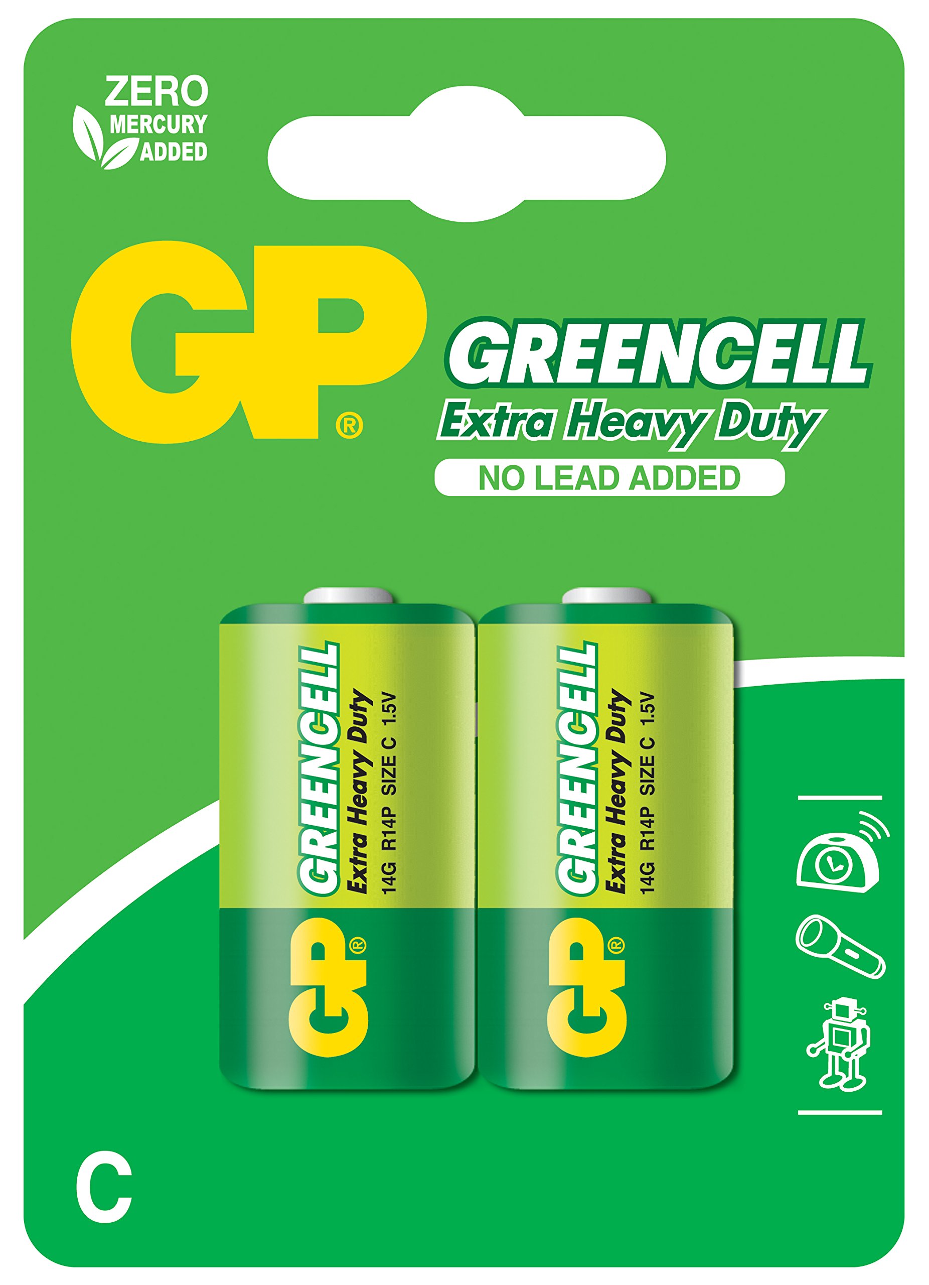 Premium Zinc Chloride C Batteries 1.5V - 2 Pack Long-Lasting Power for Flashlights, Toys & Electronics - Reliable Alkaline Replacement for Home & Emergency Use
