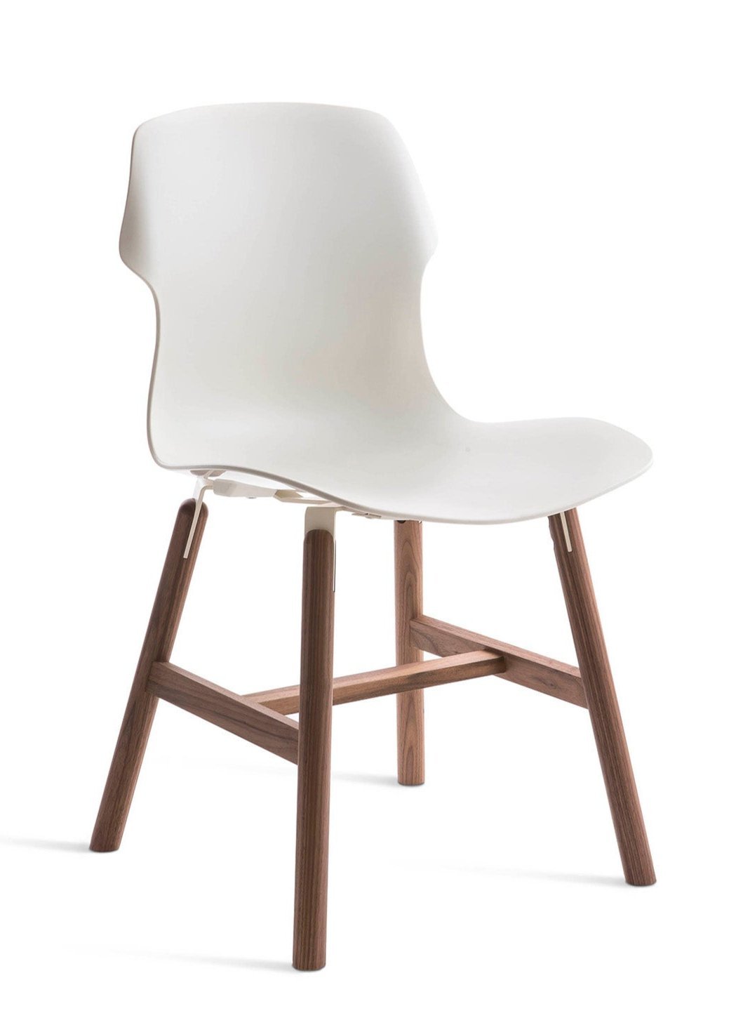 Casamania Stereo Wood Polypropylene Chair - Modern Dining Chair for Kitchen, Restaurant & Office - Ergonomic Design with Wooden Legs & Polypropylene Seat
