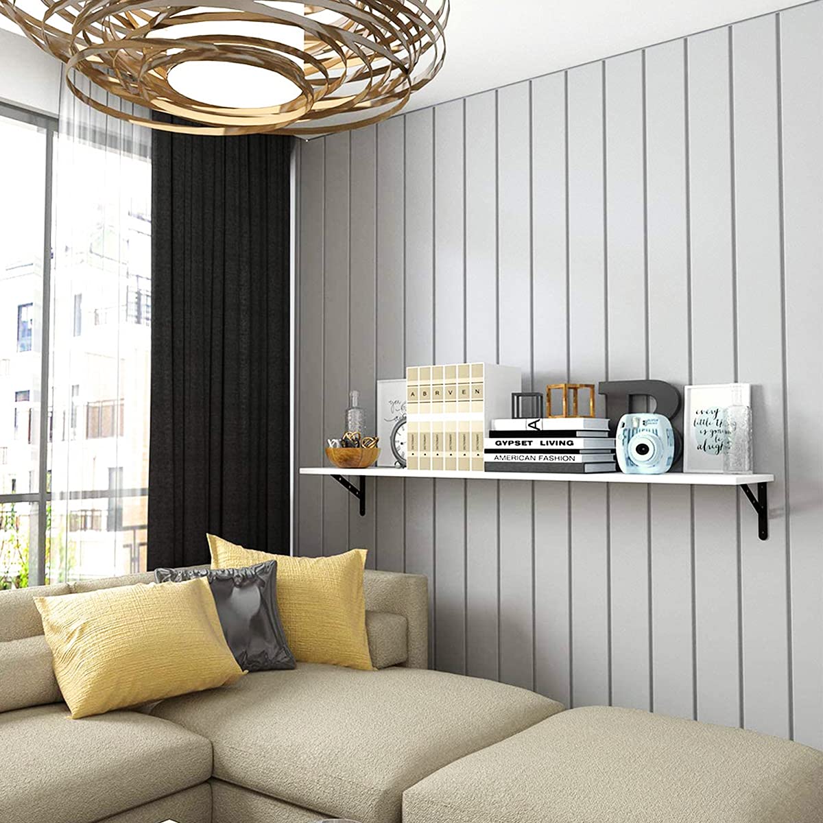 Heavy Duty 10 Inch Shelf Brackets - 4 Pack Metal Floating Shelf Supports, 90 Degree Angle Brackets for Shelving, Wall Mounted Shelves - Perfect for Home, Office, Garage Storage Organization