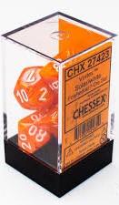 Chessex Polyhedral 7-Dice Set - Vortex Solar with White Numbers | RPG Dice for Dungeons & Dragons, Pathfinder & Tabletop Gaming