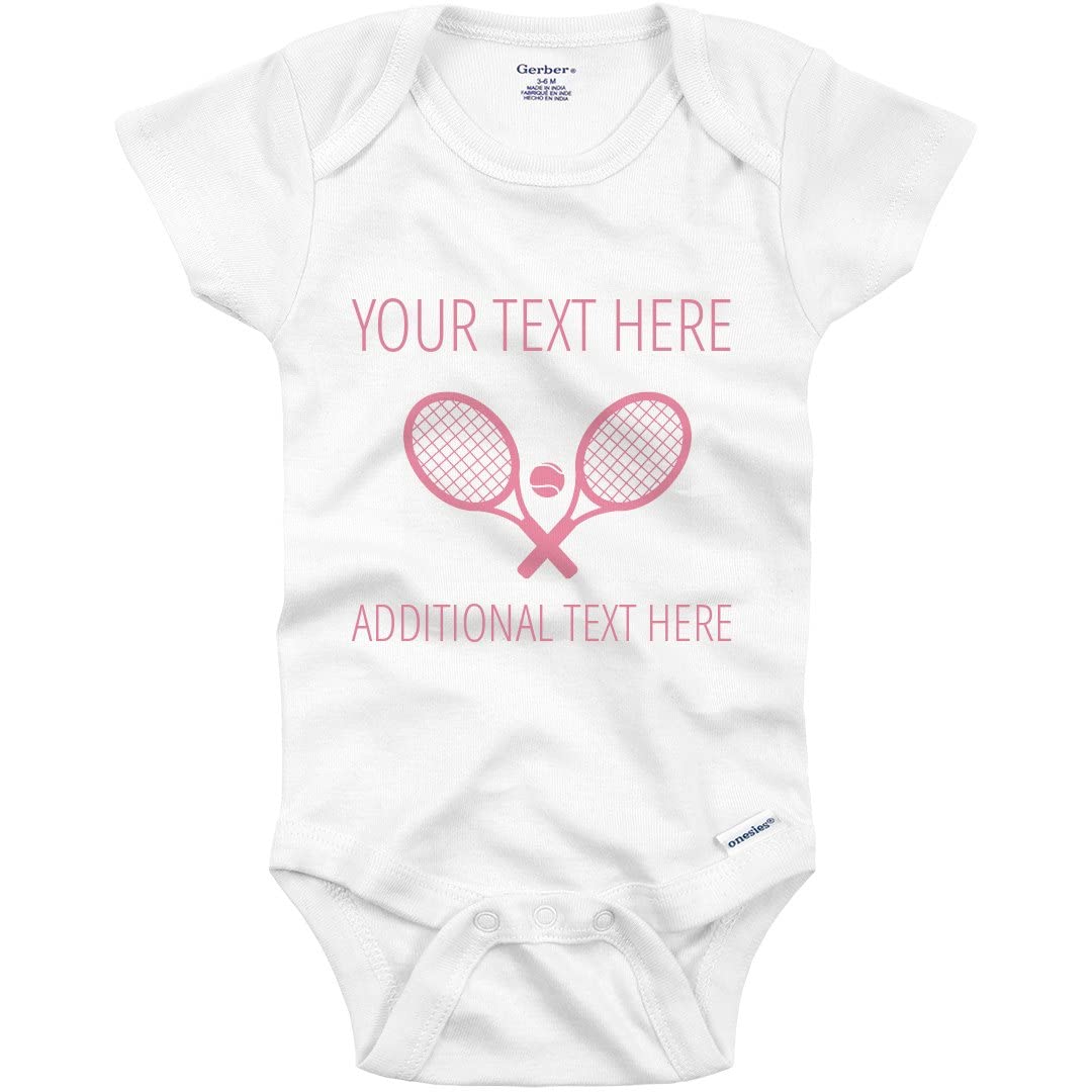 Adorable Custom Tennis Baby Onesie for Girls - Personalized Infant Bodysuit - Perfect for Tennis Lovers, Baby Showers & Photo Shoots