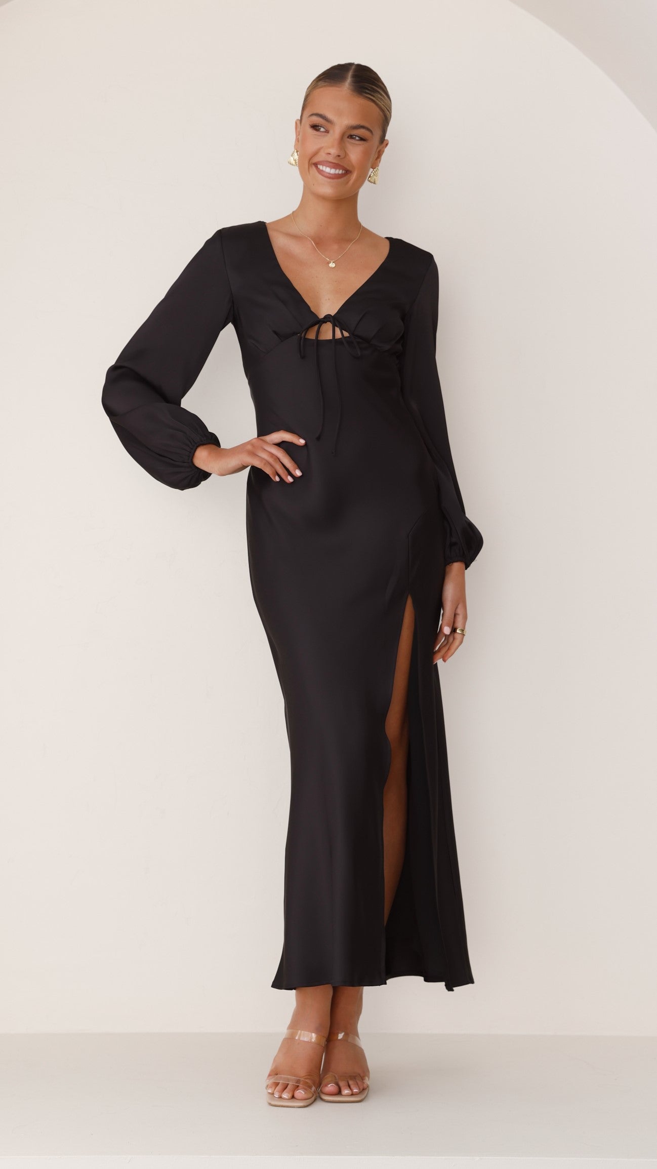 Brigitte Maxi Dress - Elegant Black Long Dress for Women | Perfect for Weddings, Parties & Evening Events