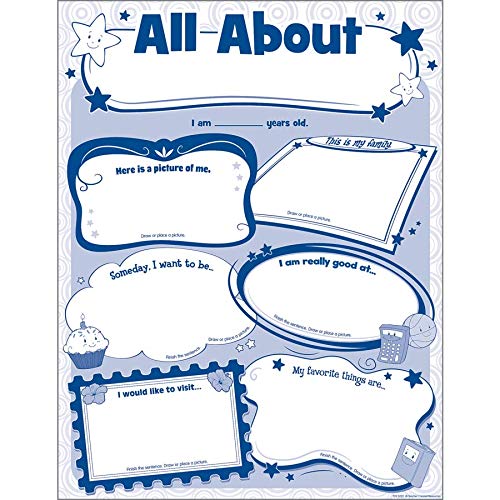 Teacher Created Resources All About Me Poster Pack - 20-Pack for Classroom Activities, Icebreakers & Student Self-Expression | Perfect for Back to School, First Day Activities & Bulletin Boards