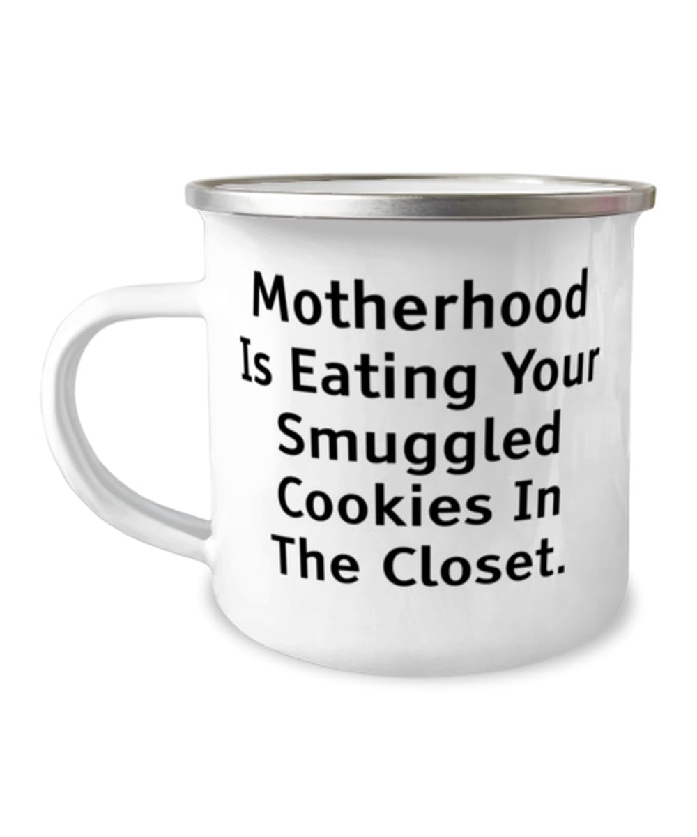 12oz Funny Camper Mug - Best Mother's Day Gift for Mom from Daughter | Hilarious Coffee Cup for Moms Who Love Camping & Cookies | Perfect for Camping Trips, Home Use & Office Humor