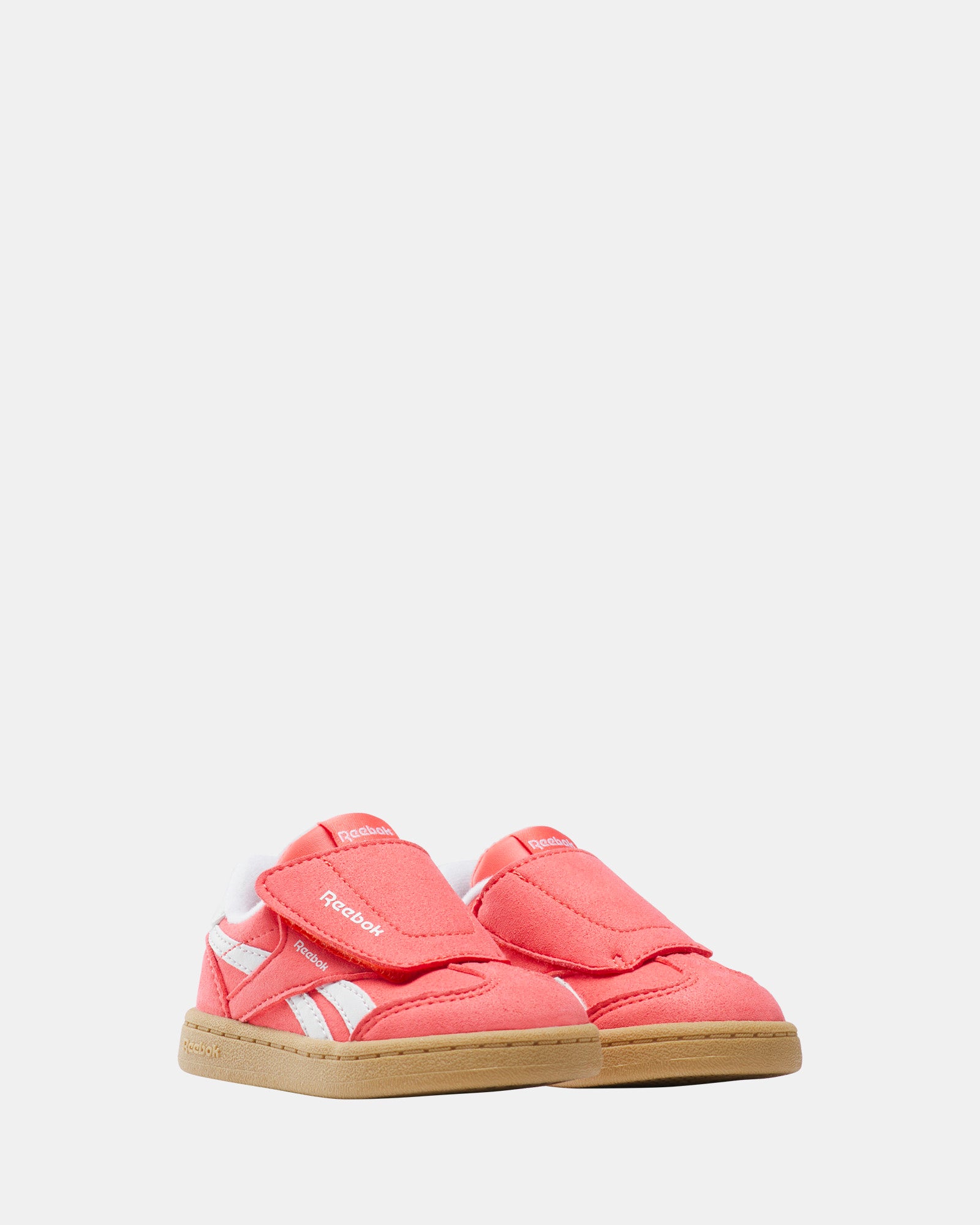 Reebok Smash Edge Hook & Loop Sneakers for Women - Sunset Coral/Electric Amber/Gum - Comfortable Walking & Gym Shoes for Workouts & Casual Wear