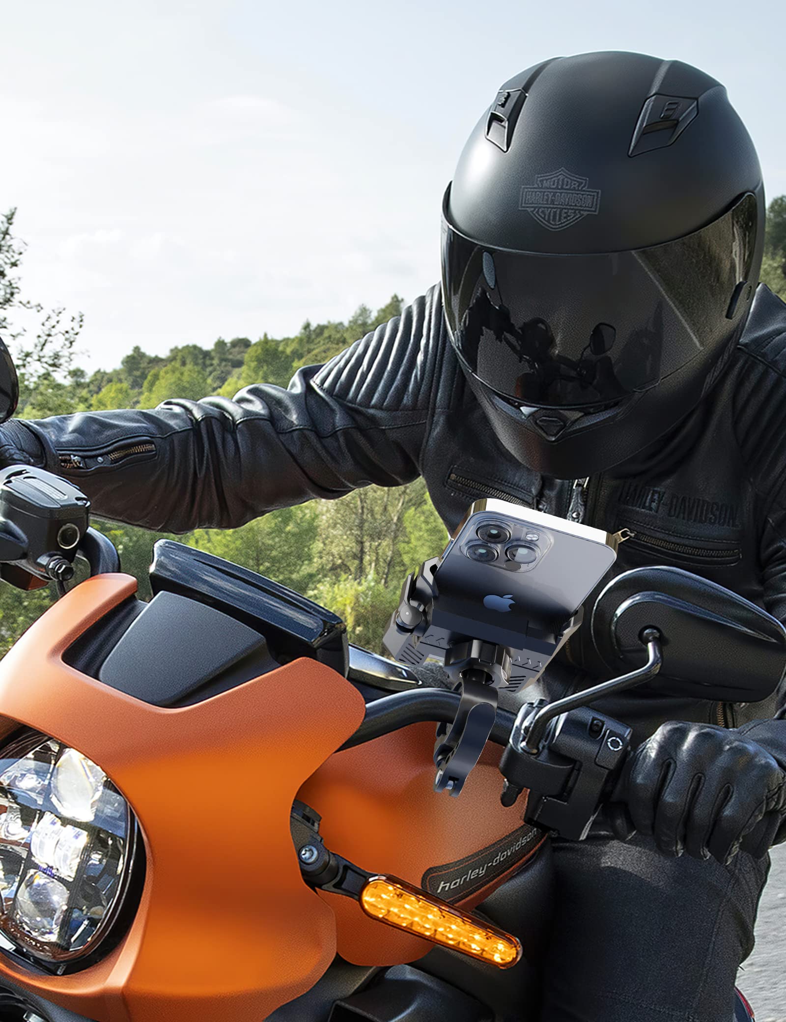 360° Rotatable Bike Phone Mount Holder for Electric, Mountain, Scooter & Dirt Bikes - Universal Smartphone Compatible 4.0-7.0 Inches - Perfect for GPS Navigation, Cycling & Outdoor Adventures