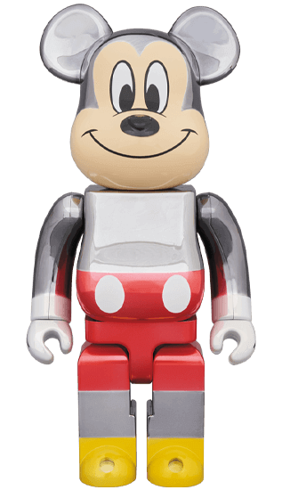 BEARBRICK Fragment Design MICKEY MOUSE 100% & 400% Collectible Toy Set - Japan Medicom Toy Limited Edition for Disney Fans & Art Collectors - Perfect for Home Display, Office Decor, and Gift Giving