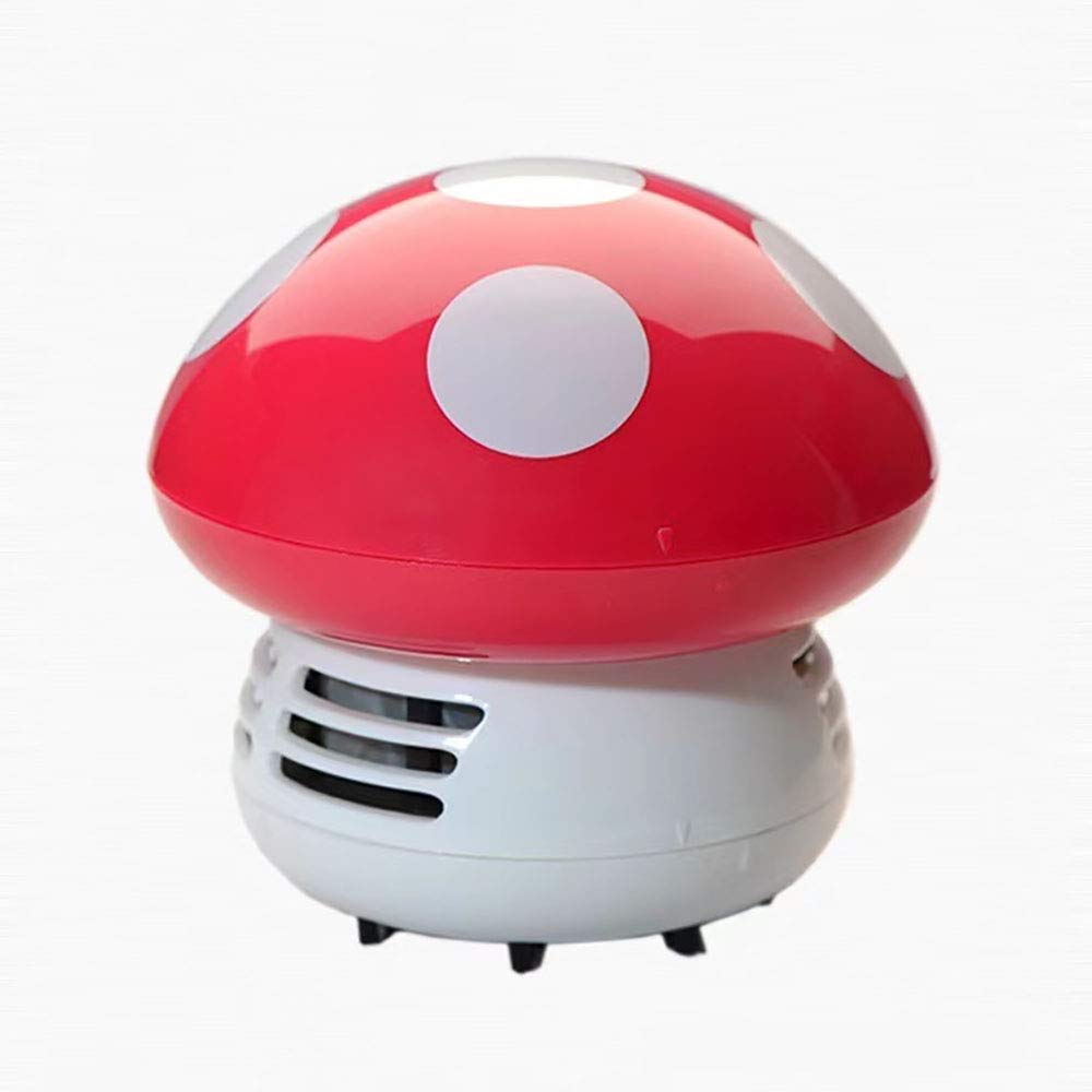 Mini Cute Mushroom Shaped Portable Vacuum Cleaner - Compact Desk & Corner Dust Sweeper for Home & Office (Red) | Perfect for Small Spaces, Keyboard Cleaning & Pet Hair Removal