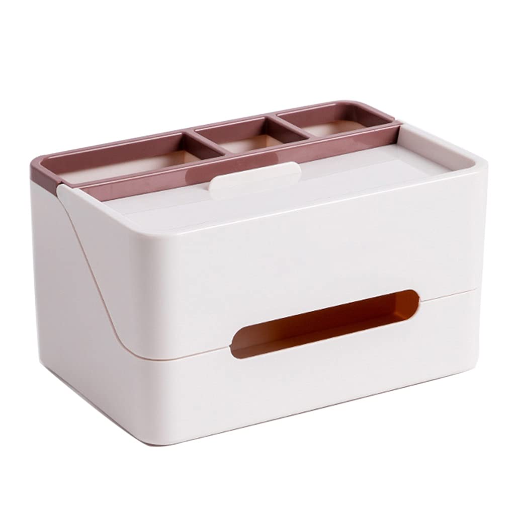 Pink Tissue Box Holder - Multifunctional Remote Control Storage for Living Room, Dining Table & Coffee Table | Cute & Simple Home Decor Accessory | Perfect for Organizing Tissues & Small Essentials