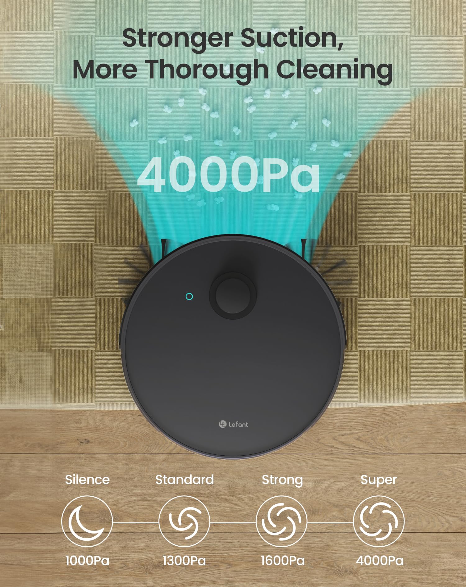 Lefant Robot Vacuum and Mop Combo - 4000Pa Strong Suction, Smart Lidar Navigation with dToF Sensors, Auto Carpet Detection, Sonic Mopping, WiFi/App/Alexa Control - Perfect for Hardwood Floors, Carpets and Pet Hair Cleaning