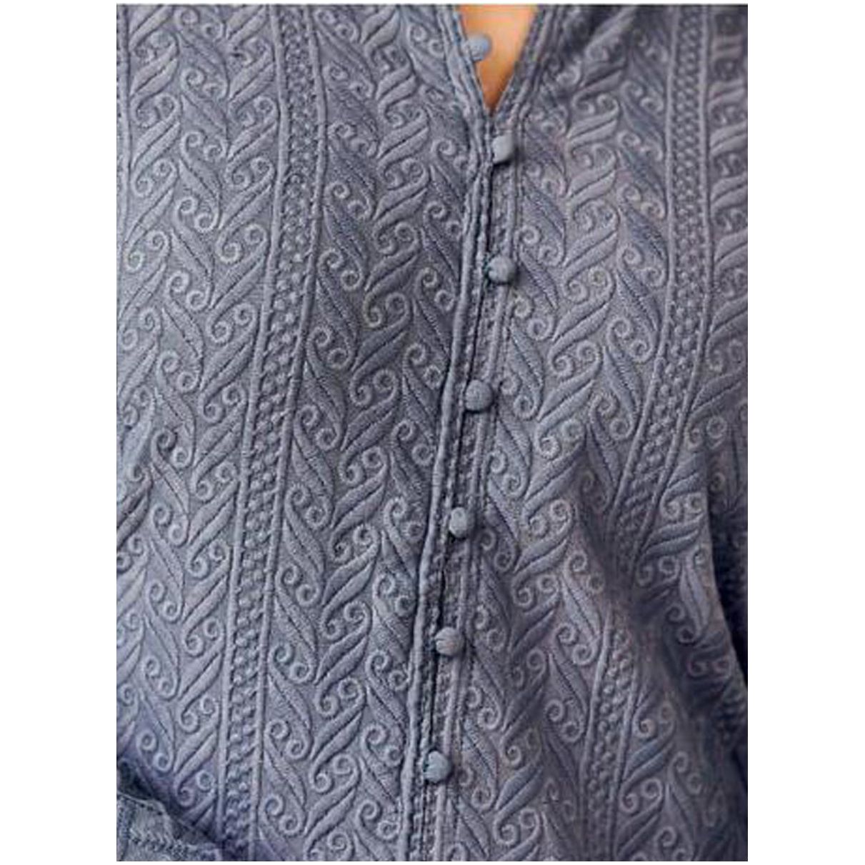 Elegant Grey Lakhnavi Chikankari Kurta for Women | Handcrafted Embroidered Cotton Tunic | Perfect for Festivals, Weddings & Casual Wear
