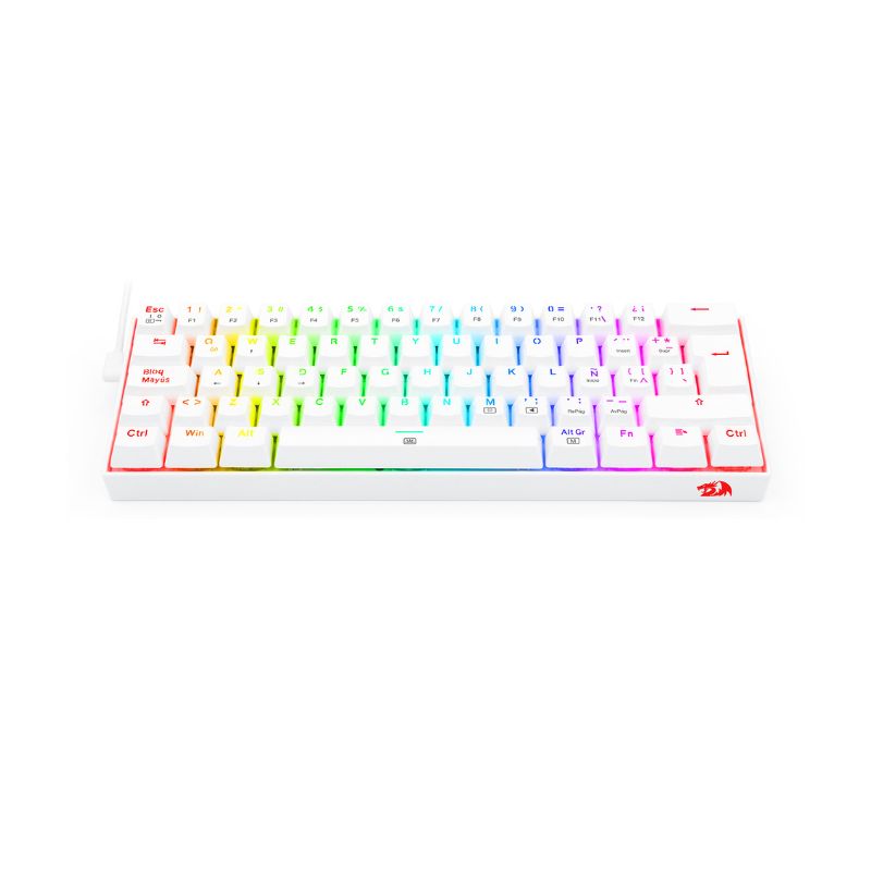 Redragon Dragonborn K630W RGB Wireless Gaming Keyboard - 60% Compact Mechanical Keyboard with Red Switches, White Backlit for PC, Mac, PS4, Xbox - Perfect for Esports, Streaming & Office Work