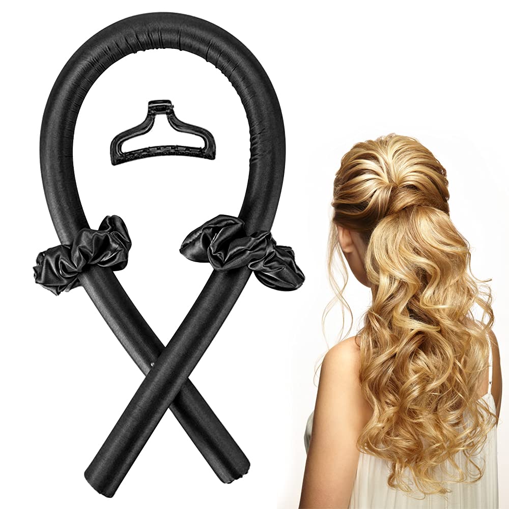 TutorLSHOP Heatless Hair Curlers for Women - No Heat Silk Curling Headband with Soft Foam, Flexi Rods & Curling Ribbon - Natural Wavy Curls for Long & Medium Hair - DIY Hair Styling Tools for Overnight Curls, Wedding, Party & Everyday Hairstyles