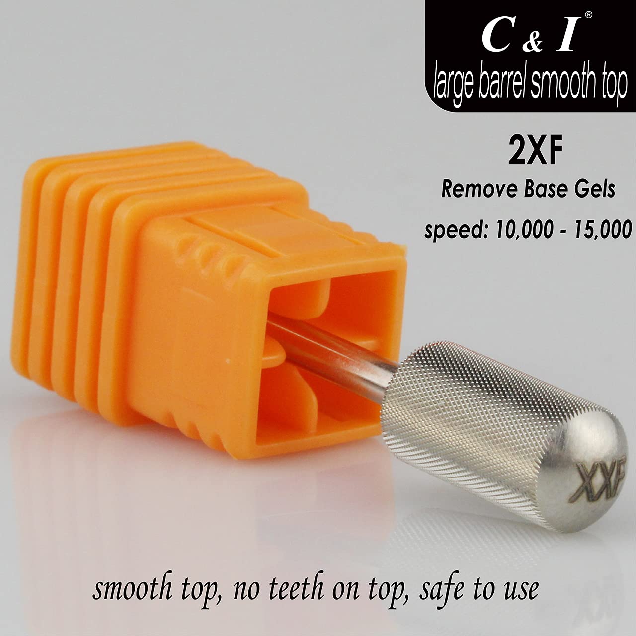 Professional C & I Nail Drill Machine - Smooth Top Large Barrel Edition, Electric Nail File for Quick Gel & Acrylic Nails Removal (Double Fine 2XF) - Perfect for Salon, Home Manicure & Nail Art