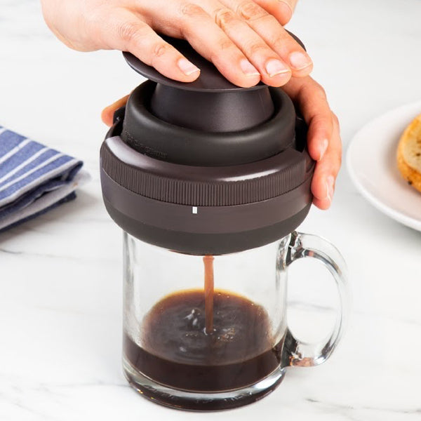 Premium Palmpress Coffee Press - Portable French Press for Travel, Camping & Office - Stainless Steel Manual Coffee Maker for Rich, Bold Brews
