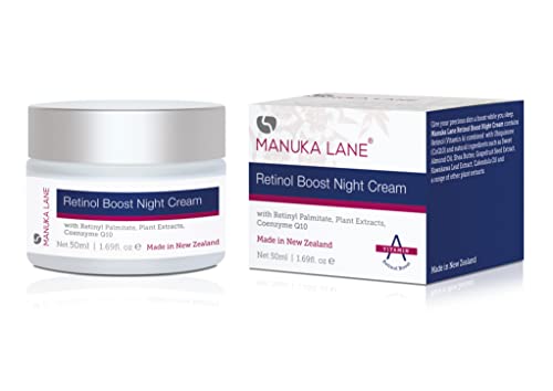 Retinol Boost Night Cream for Face & Neck - Anti-Aging Moisturizer with Sweet Almond Oil, CoQ10, Vitamin A & Natural Plant Extracts | Plant-Based Formula for Youthful Skin | Perfect for Nighttime Skincare Routine & Wrinkle Reduction