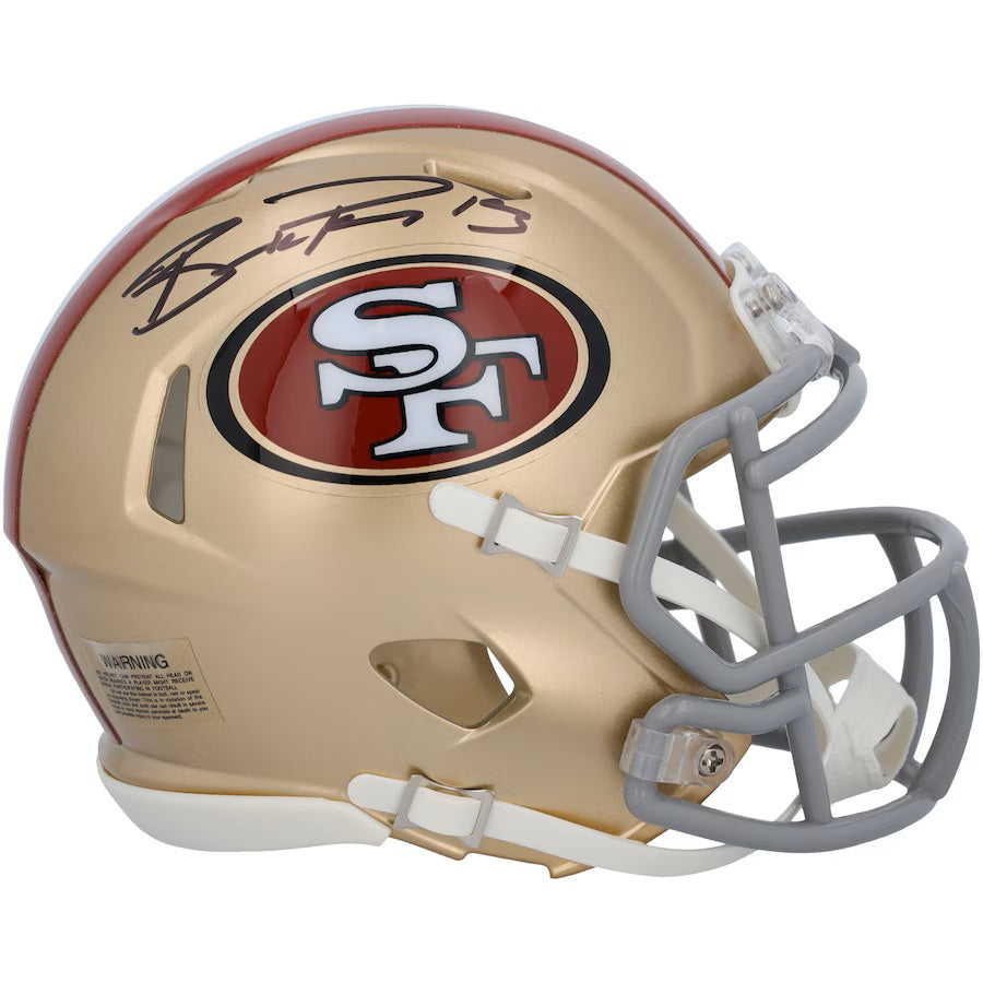 Brock Purdy Autographed San Francisco 49ers Mini Speed Helmet - Limited Edition Collectible - Perfect for NFL Fans, Sports Memorabilia Collectors, and Home Decor