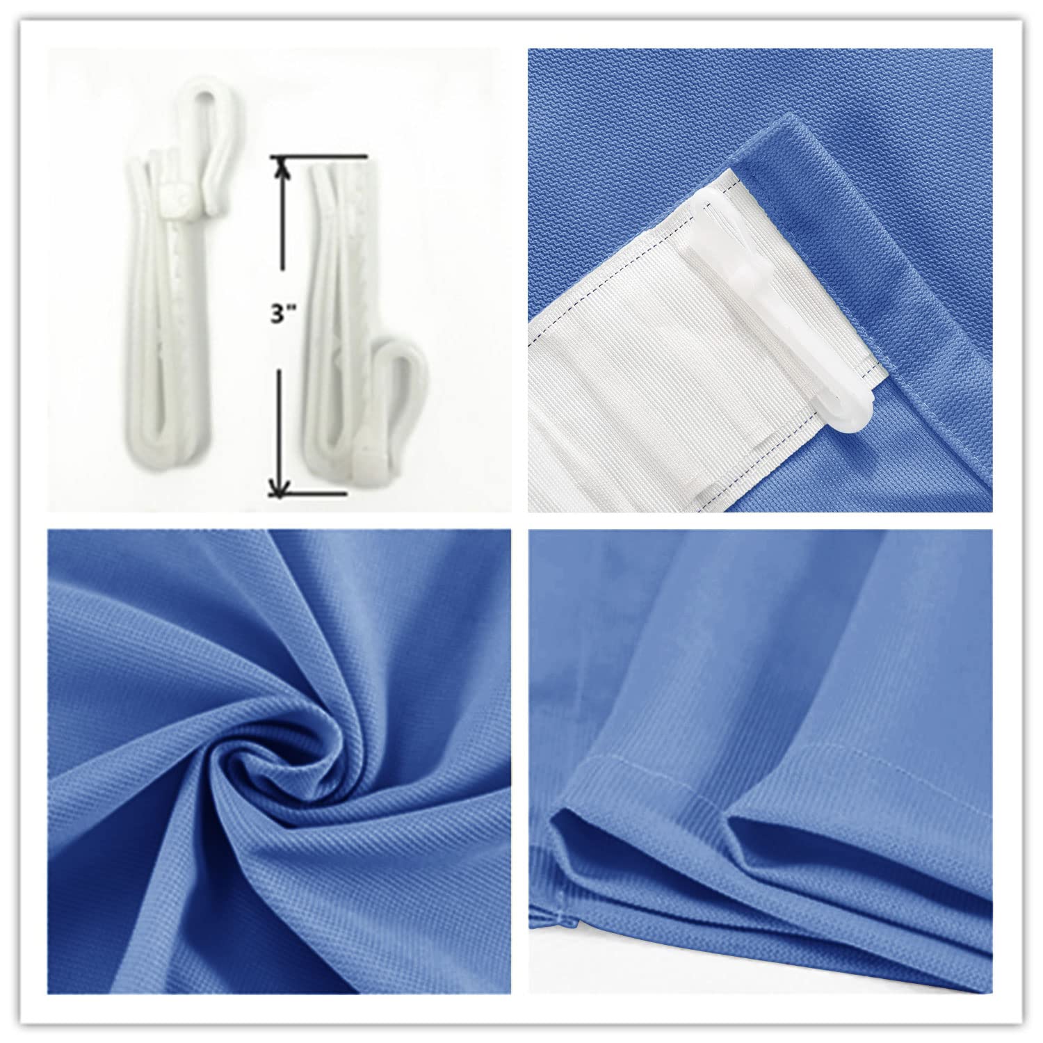 Macochico Hospital Privacy Curtain - 10ft x 8ft Healthcare Grade Flat Hook Cubicle Curtain for Medical Facilities, SPA, Clinic, Lab, School & Nursery - Azure Blue | Ideal for Patient Privacy, Room Dividers & Infection Control